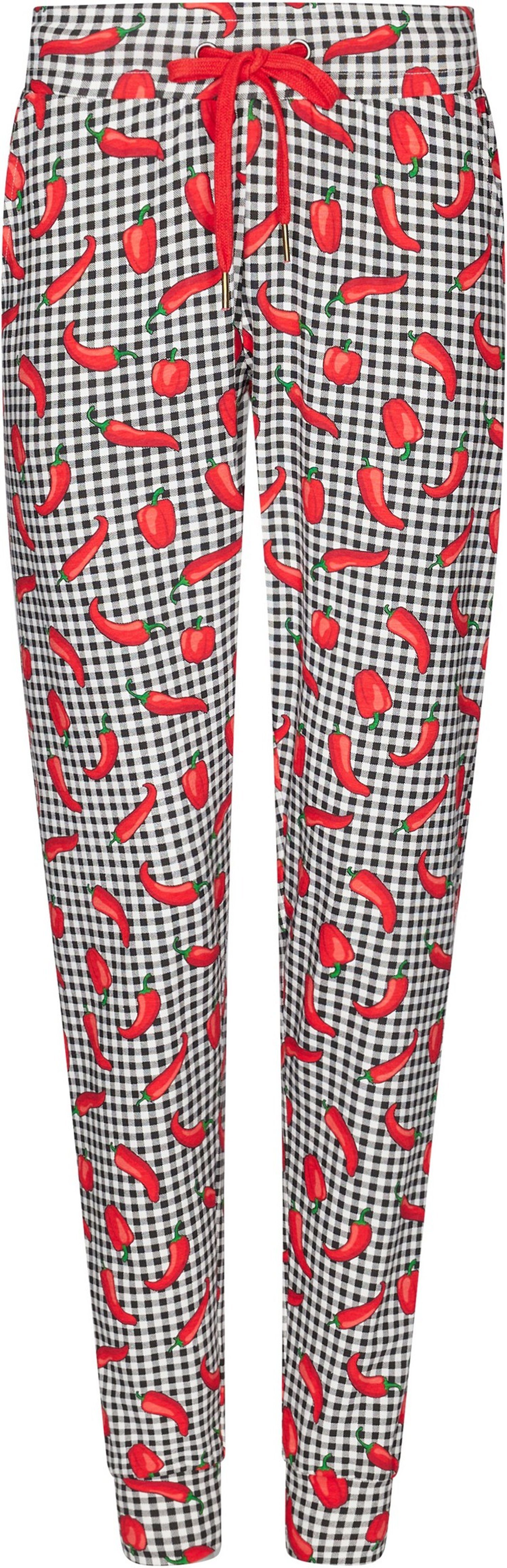 Paprika (1-tlg) Design Rebelle Hose Modisches Pyjama Damen Pyjamahose