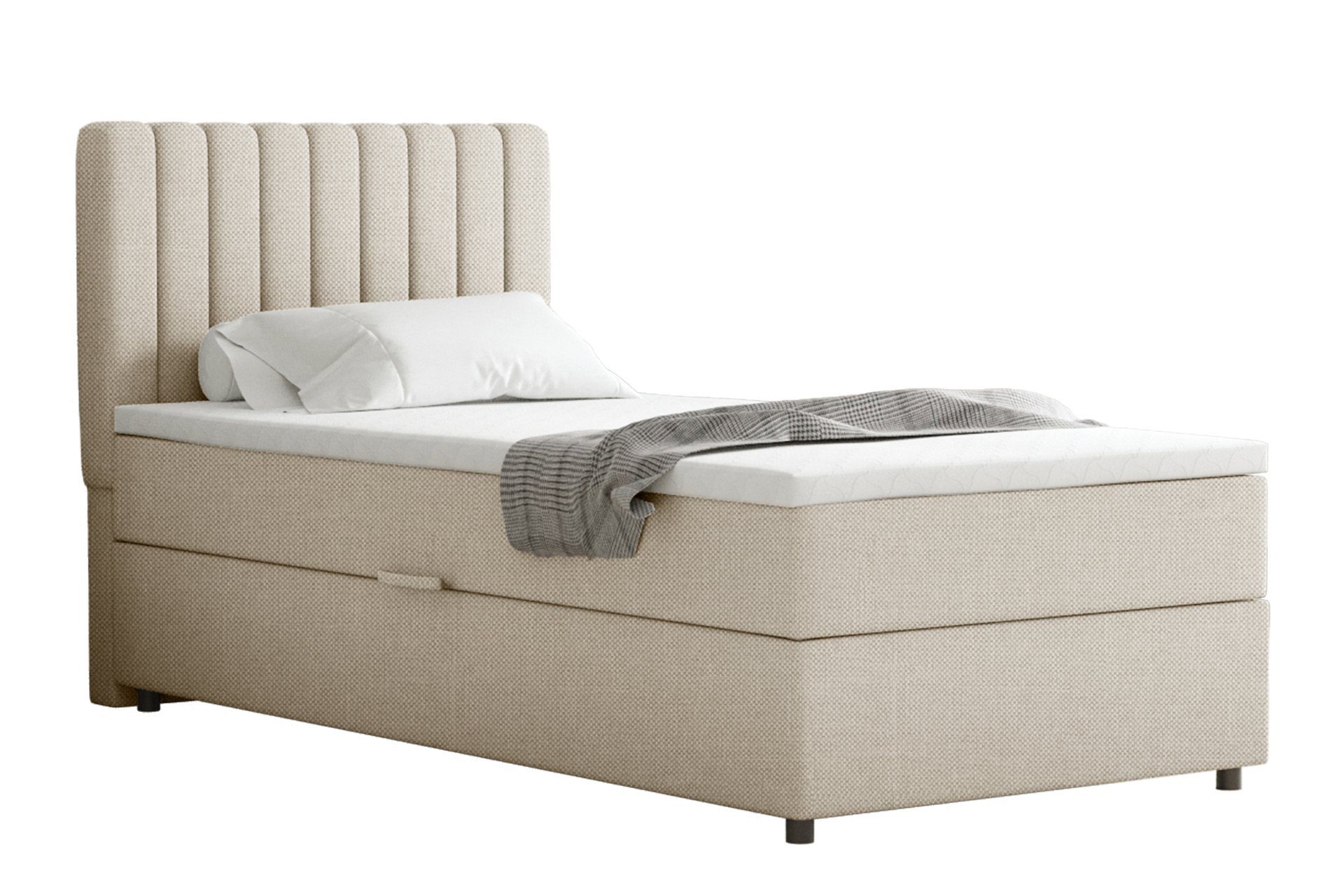 PANDA MÖBEL GmbH Boxbett Everest, 90x200, 100x200, 120x200, Boxbett mit Bettkasten und Topper
