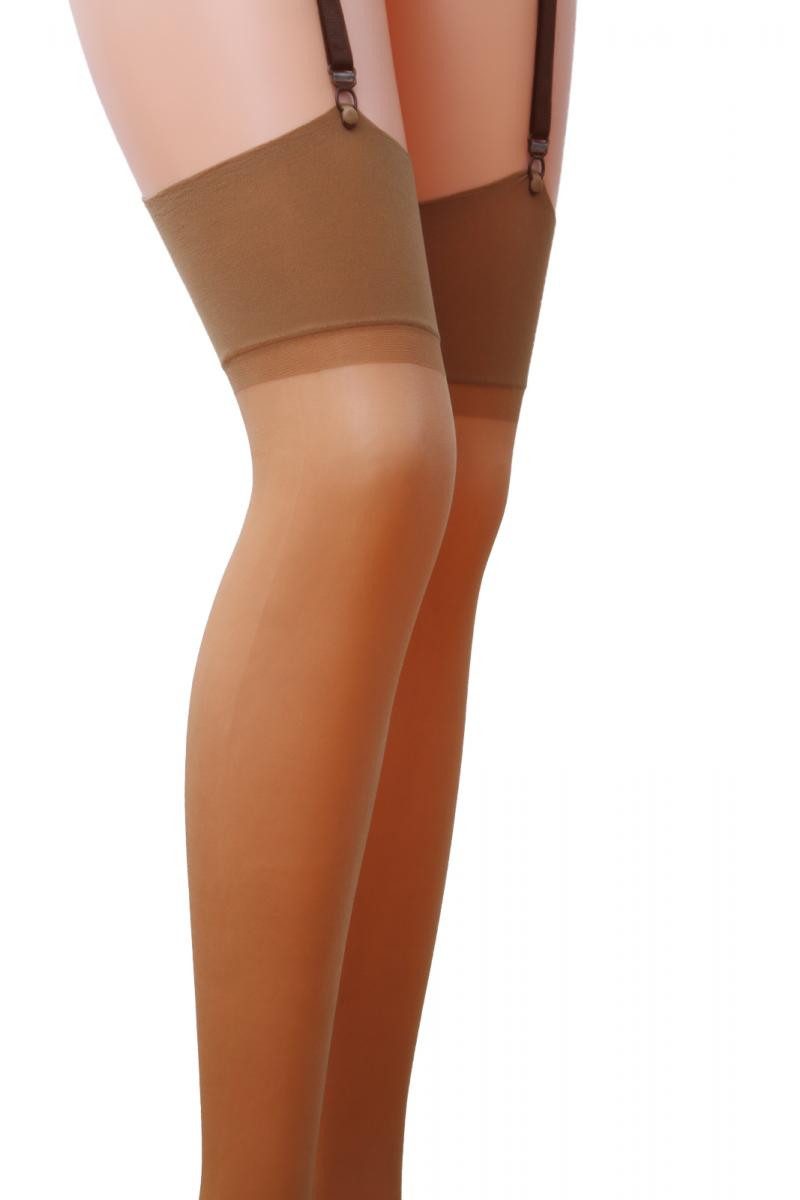 Passion Dessous Strümpfe Strümpfe in beige für Strumpfhaltergürtel Strapsstrümpfe transparent 1