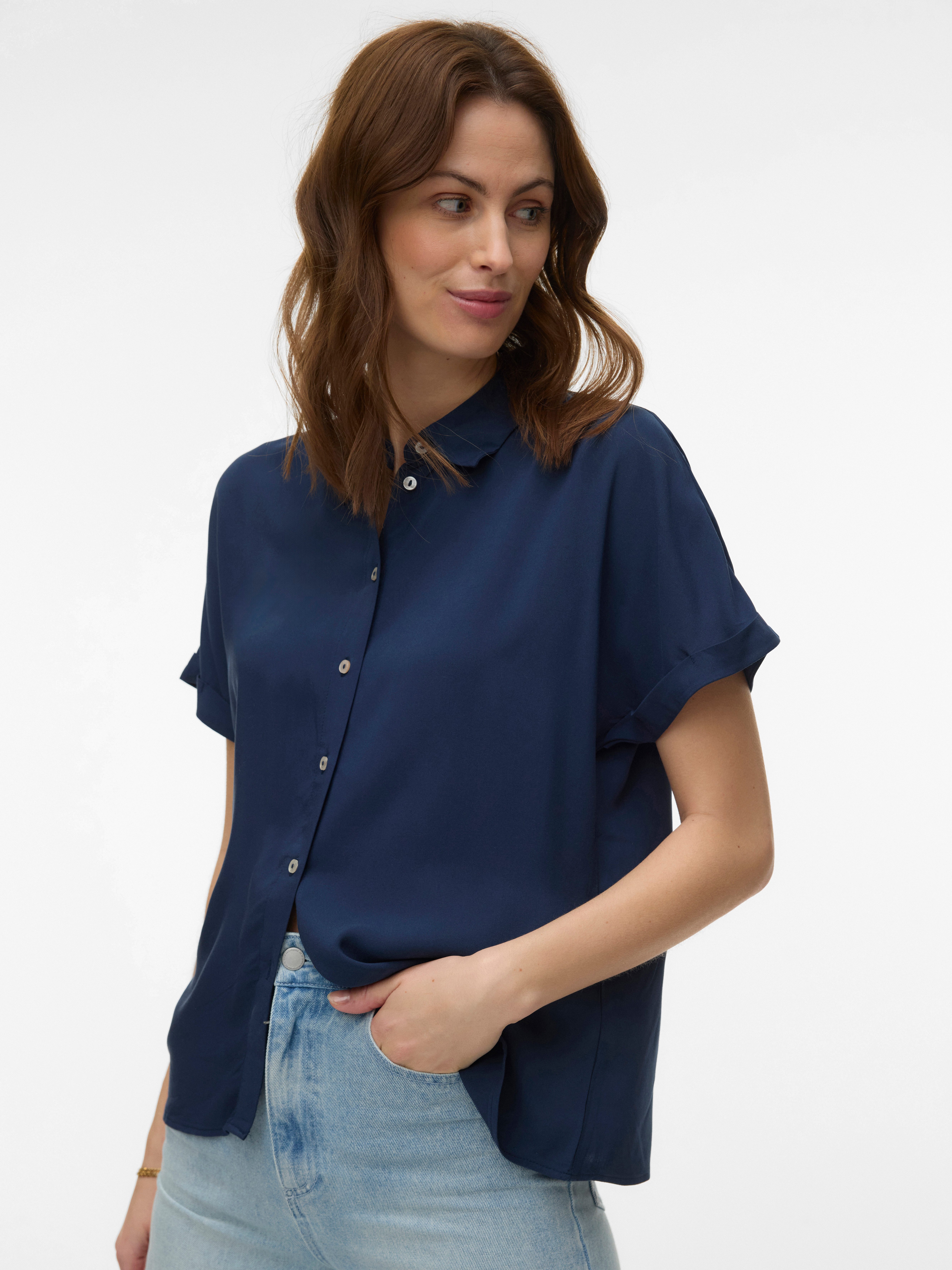 Vero Moda Kurzarmbluse VMALICE SS SHIRT WVN NOOS Viskose