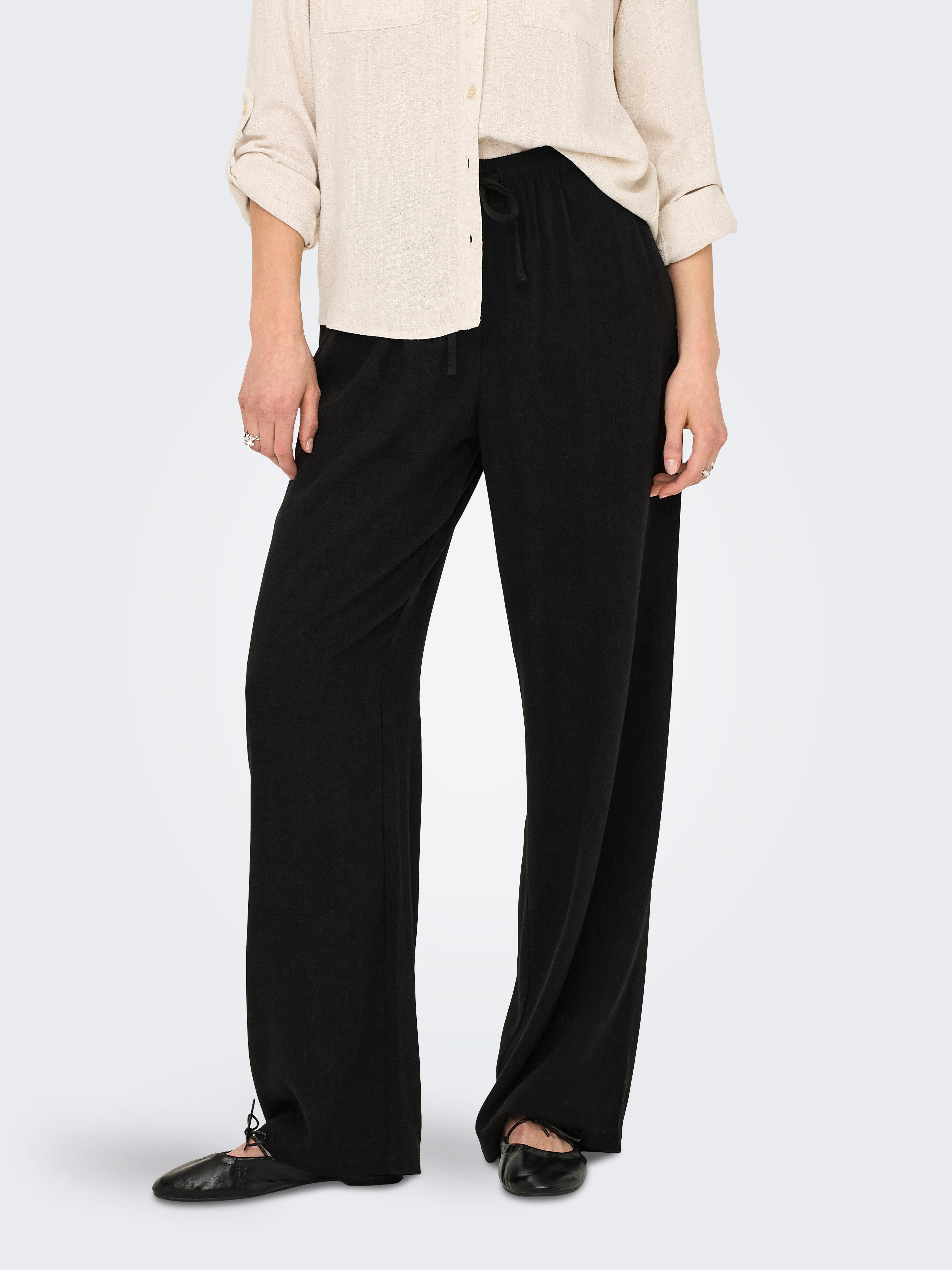 ONLY Schlupfhose ONLSIESTA MW PULL-UP LINEN BL PNT NOOS Viskosemischung