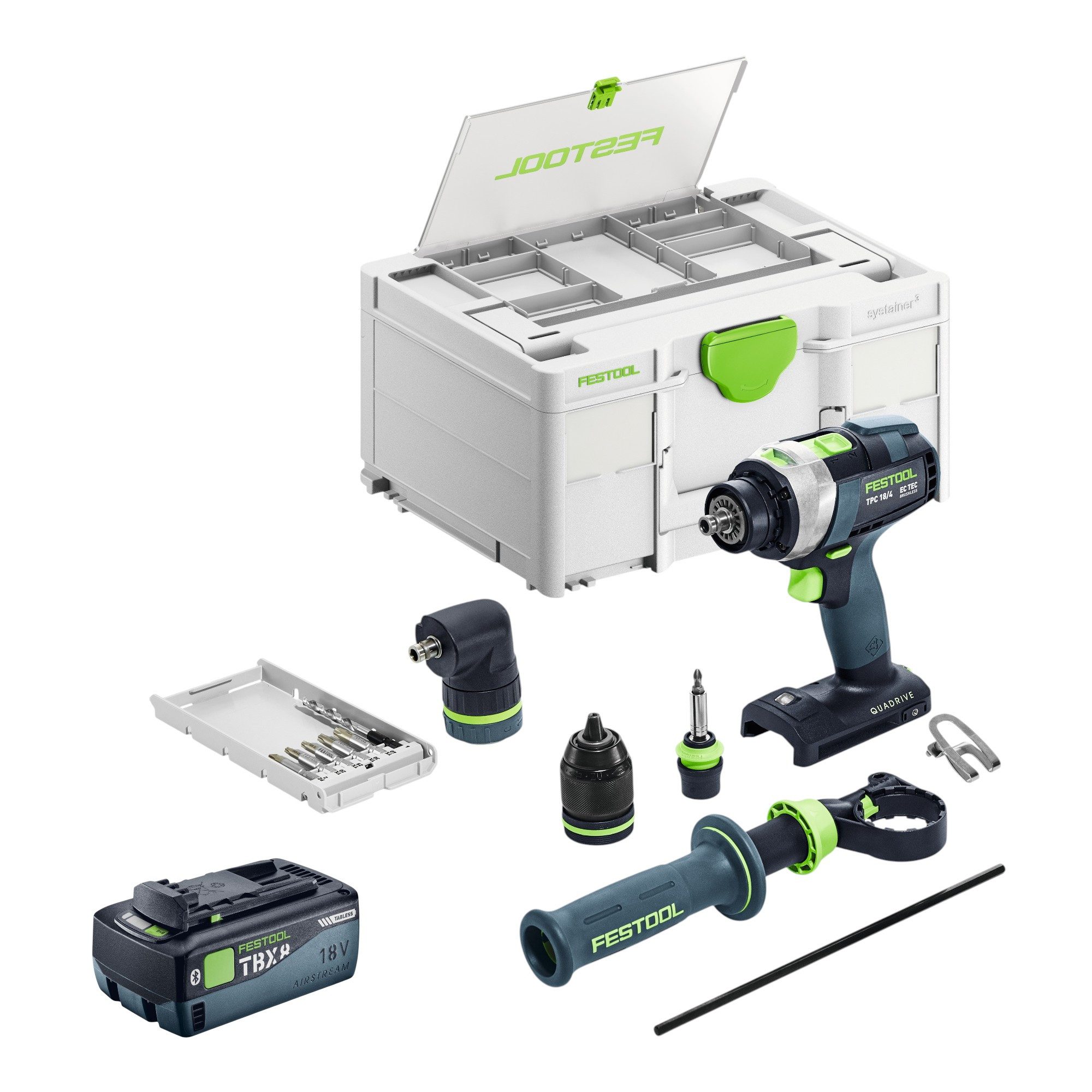 FESTOOL Akku-Schlagbohrschrauber TPC 18/4-Basic-Set 18 V 75 Nm Brushless + 1x Akku 8,0 Ah + Systainer
