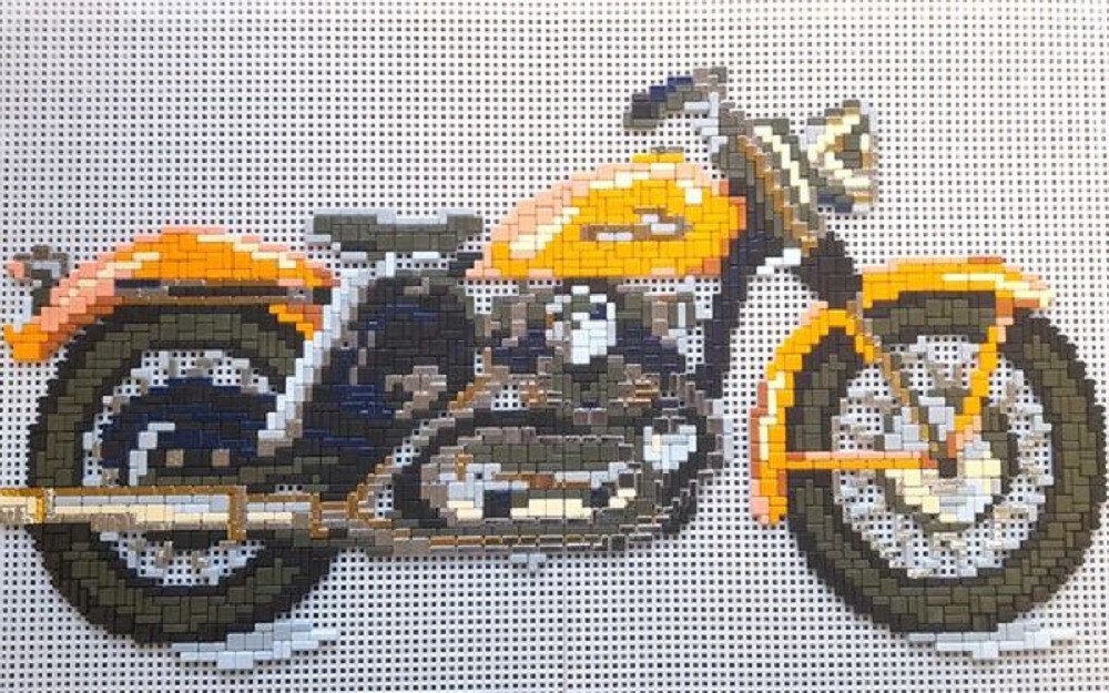 Stick it Steckpuzzle Oldtimer Motorrad Metallic, 22000 Puzzleteile, Bildgröße: 33 cm x 26 cm