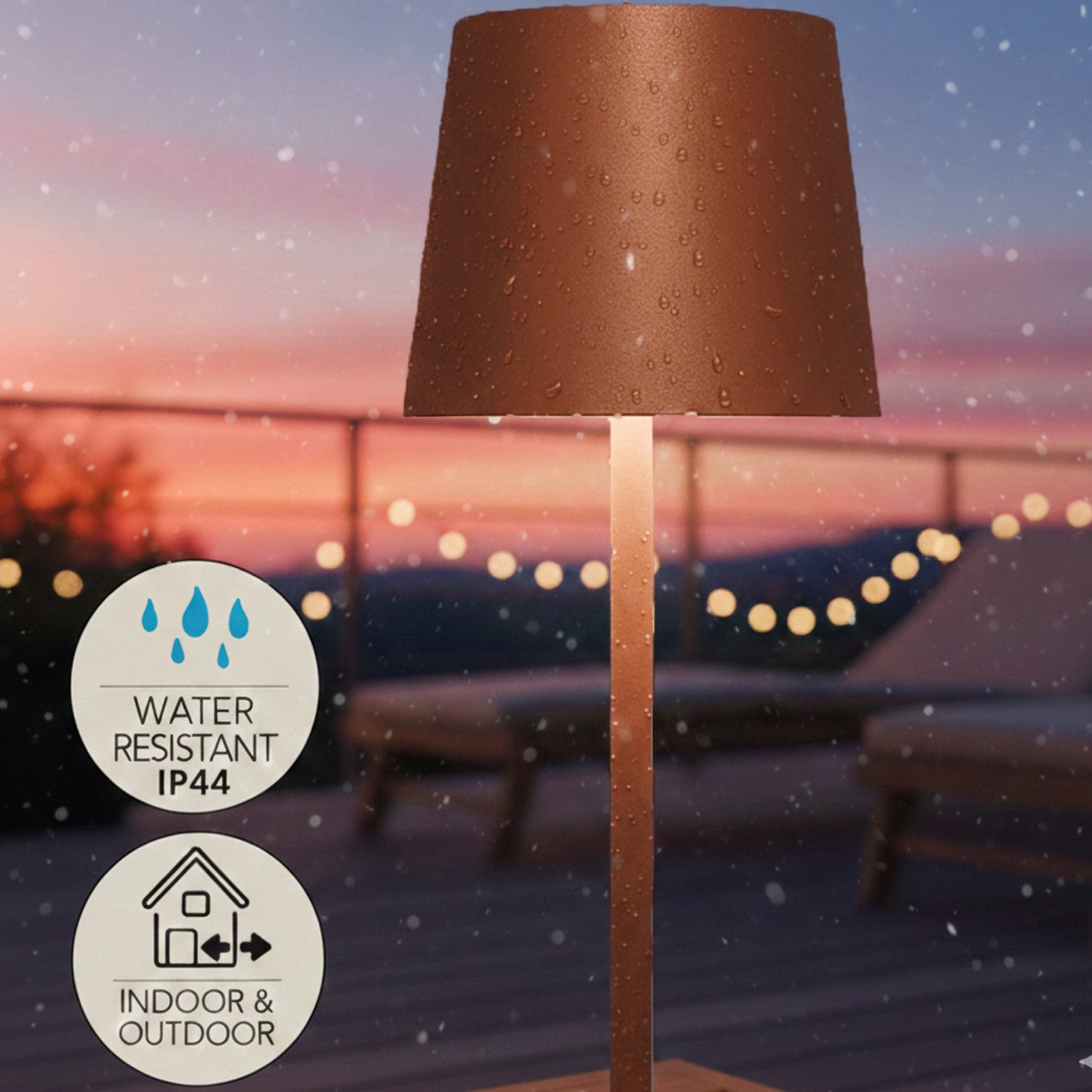 Coen Bakker Deco BV LED Außen-Tischleuchte Touch Tischlampe Dimmbar Akku IP44 Glatt Klein, Touch-Funktion, LED fest verbaut, Kaltweiß, Warmweiß, Tageslichtweiß – Bild 4 von 5