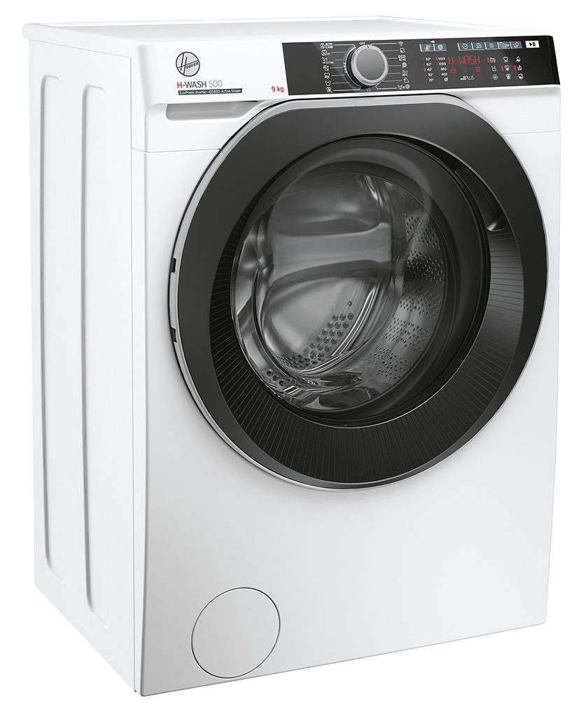 Hoover Waschmaschine H-WASH 500 HWE 49AMBS/1-S, 9 kg, 1400 U/min, Power Care System, ActiveSteam, Eco-Power Inverter Motor
