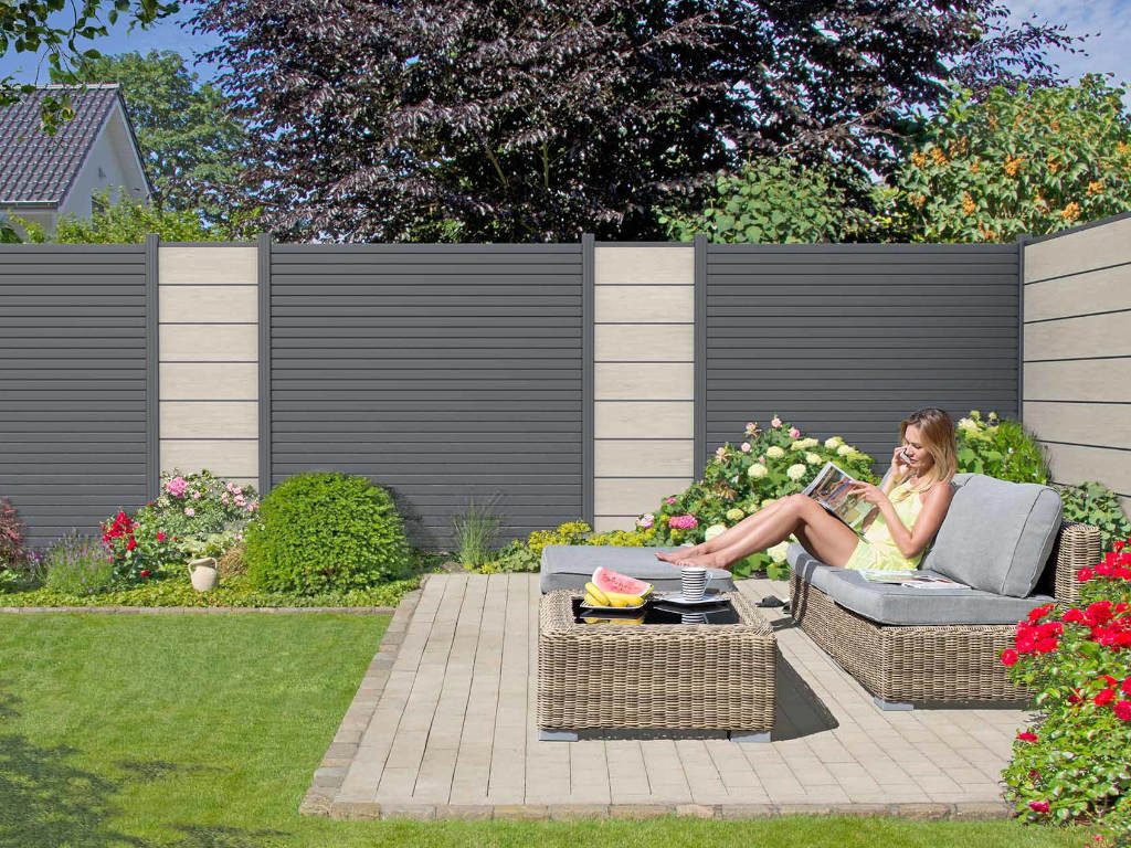 Outgarden Sichtschutzelement ALU-Rhombuszaun EASY-ROM anthrazit, Rostresistent