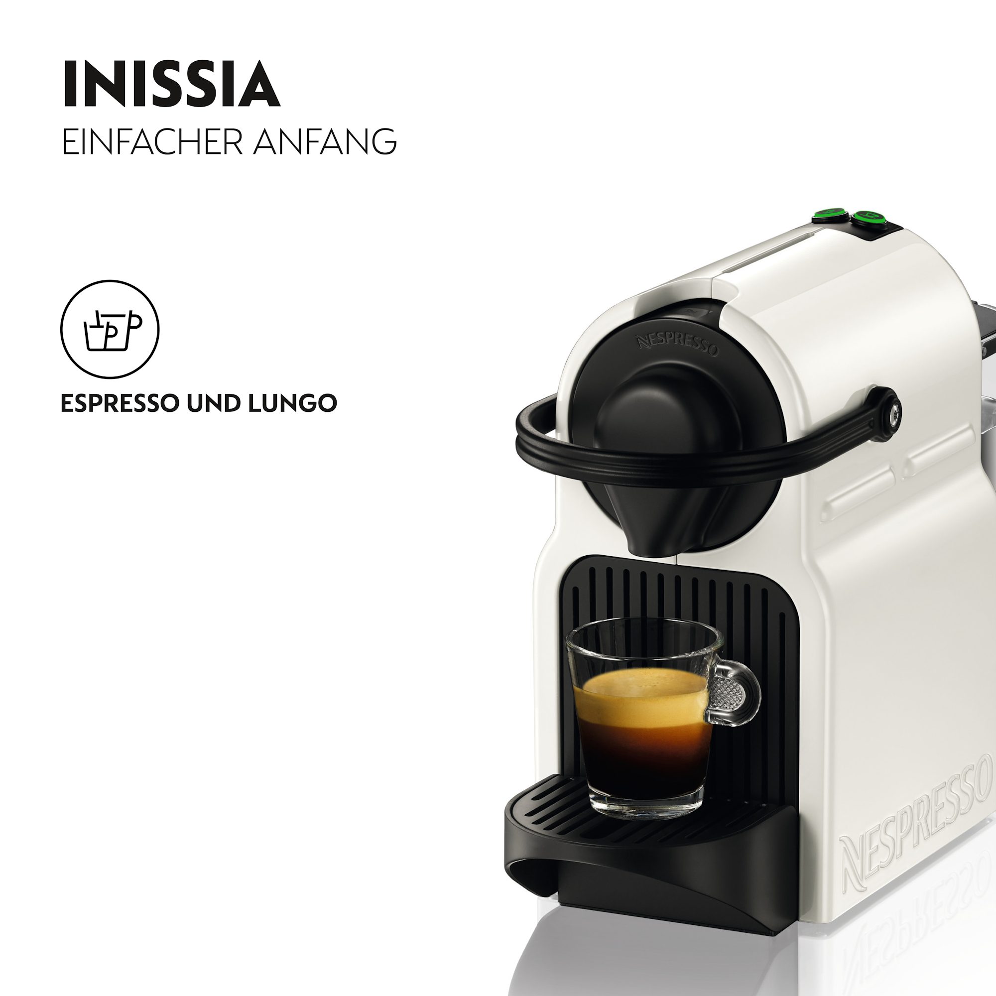 NESPRESSO Kapselmaschine XN1001 Inissia von Krups, Wassertankkapazität: 0,7 Liter, inkl. Willkommenspaket mit 7 Kapseln