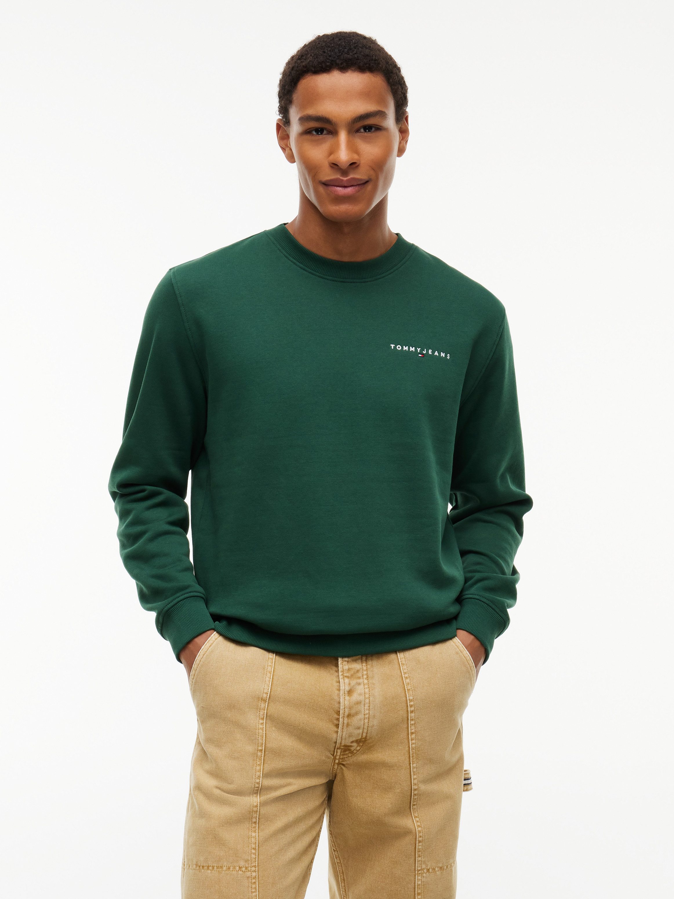 Tommy Jeans Sweatshirt TJM REG LINEAR CREW EXT mit Logostickerei
