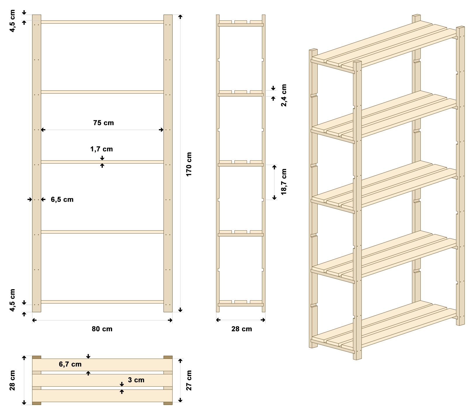 Lenmar Bücherregal Lenmar HOLZREGAL B Serie 5 BÖDEN BÜCHERREGAL KELLERREGAL günstig online kaufen