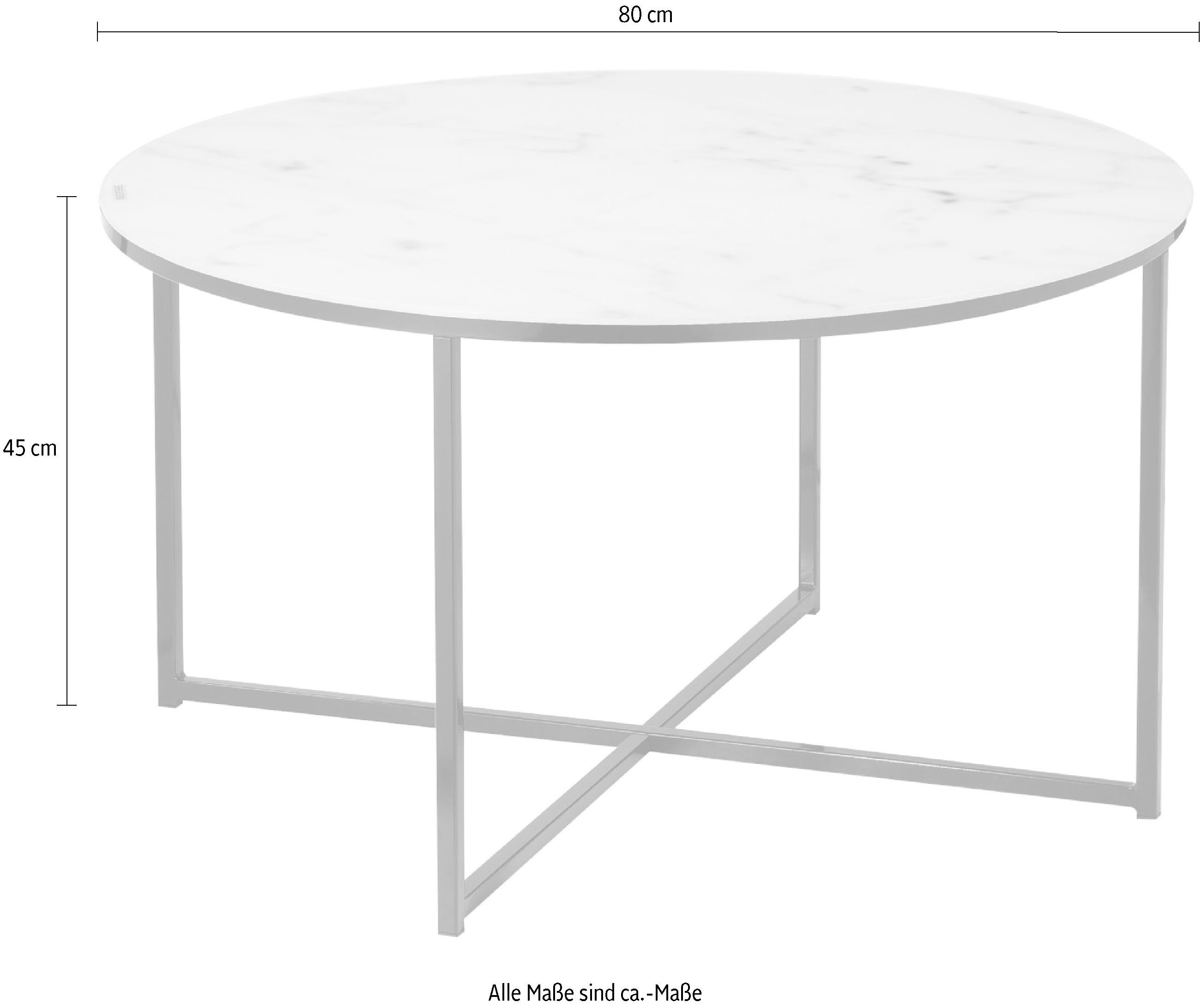 SalesFever Couchtisch, Tischplatte in Marmoroptik Weiß/Schwarz Weiß Schwarz | 