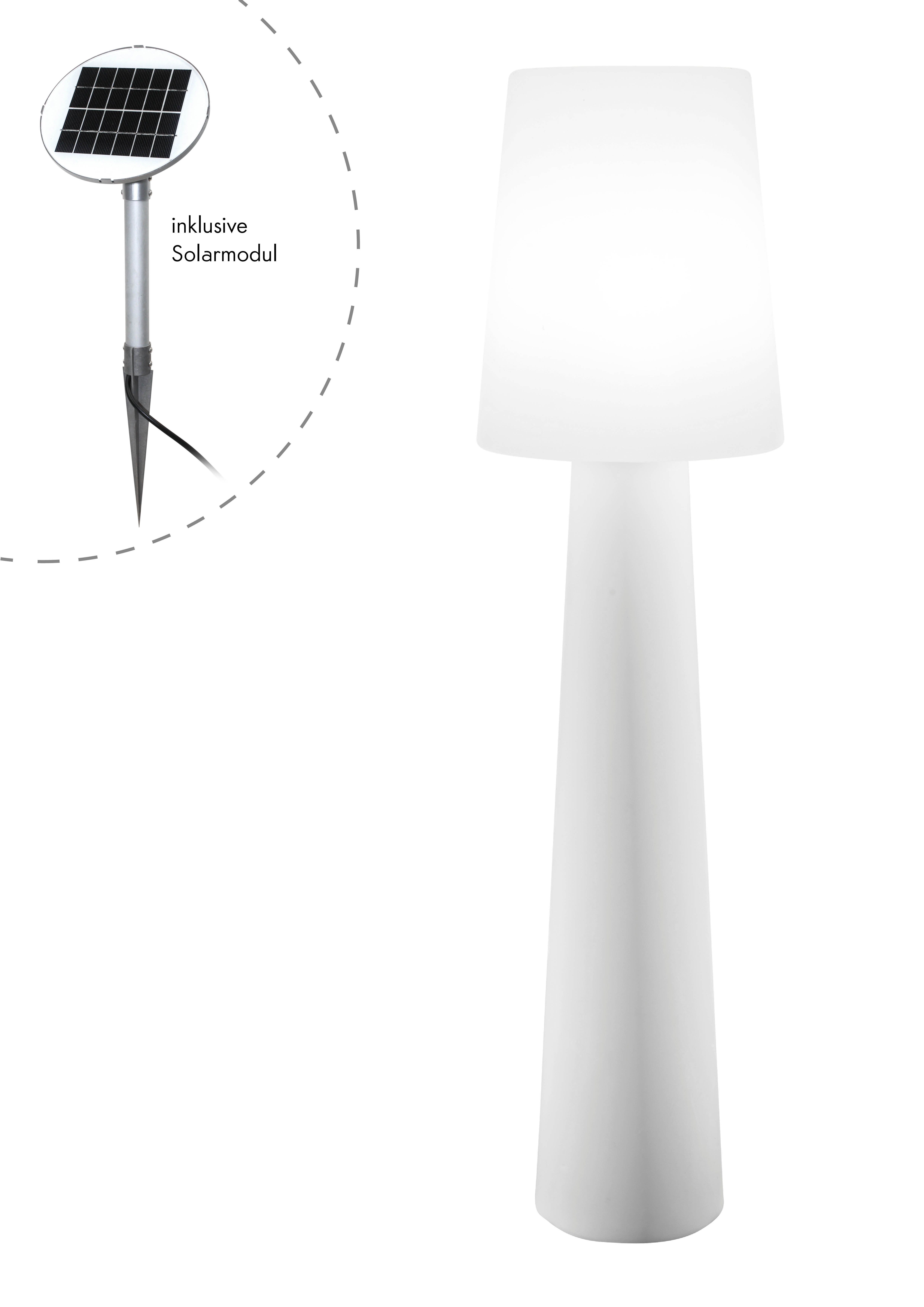 8 seasons design LED Stehlampe Shining No. 1, Dekolampe für außen (Garten, Terrasse, Balkon), LED fest integriert, warmweißes Licht, 160cm, Solarpanel, Dämmerungssensor, Solarlampe - robust & langlebig
