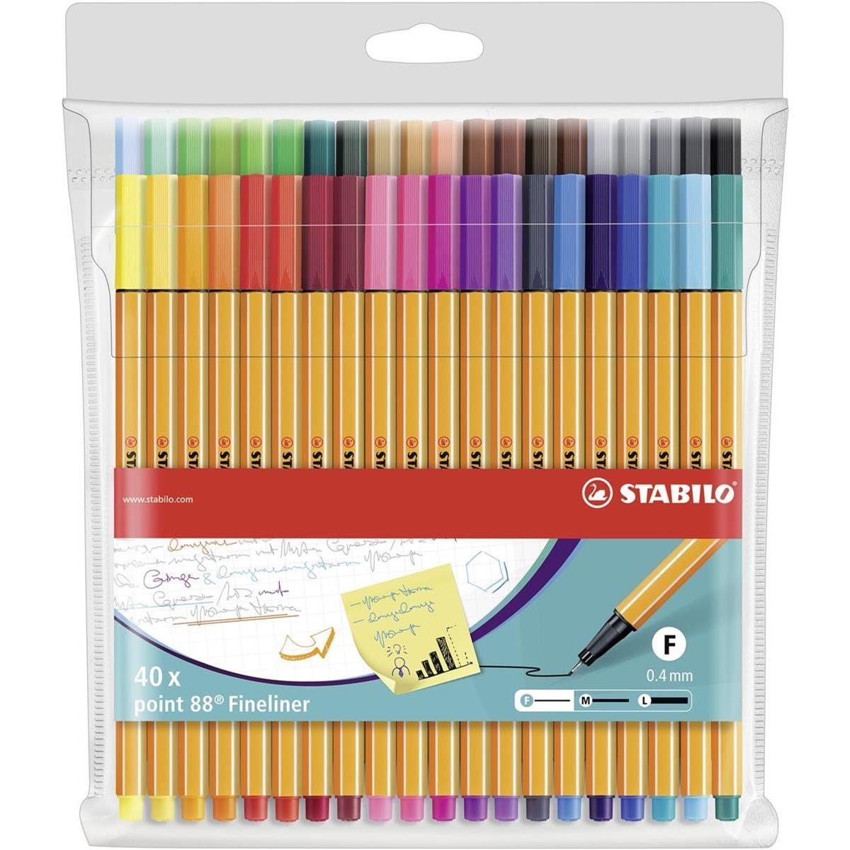 Fineliner STABILO point 88 Fineliner - 0,4 mm - 40er Set