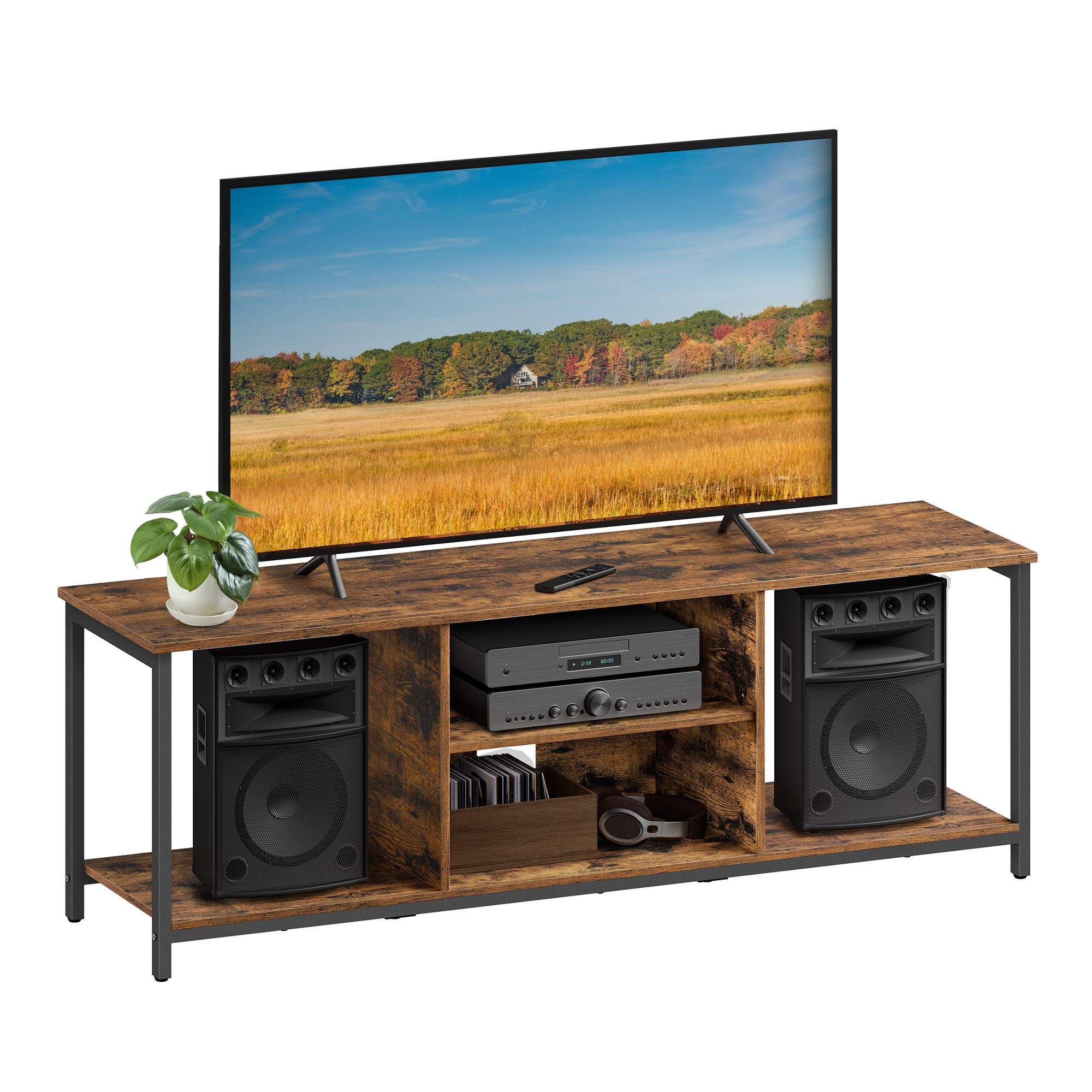 VASAGLE Lowboard, für Fernseher bis zu 65 Zoll, Industrie-Design, 147cm günstig online kaufen