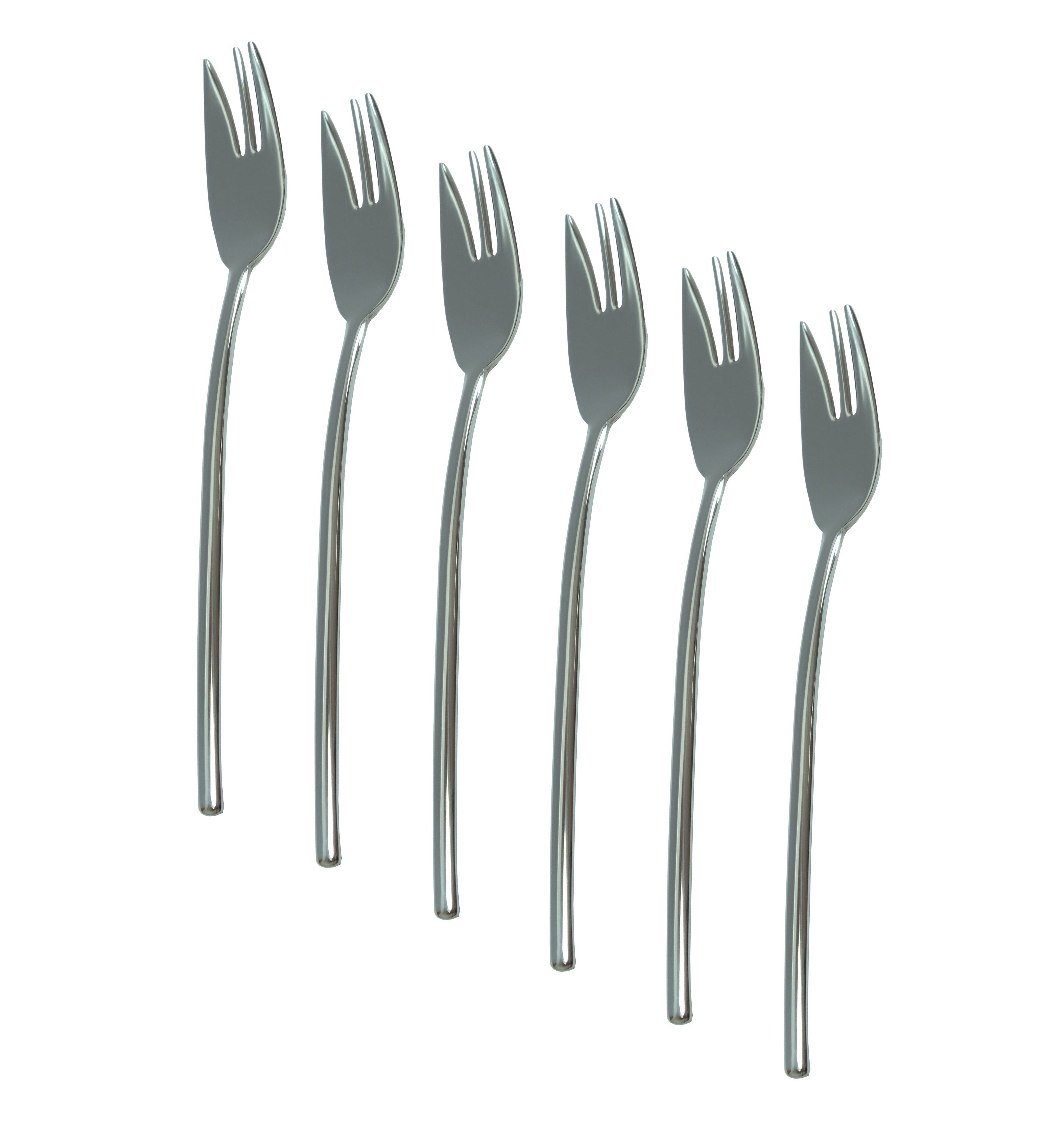 Mepra Kuchengabel Kuchengabeln 6 Stück, bester Edelstahl 18/10, elegantes Design (3 Stück), Beste Edelstahlgüte 18/10, spülmaschinenfest