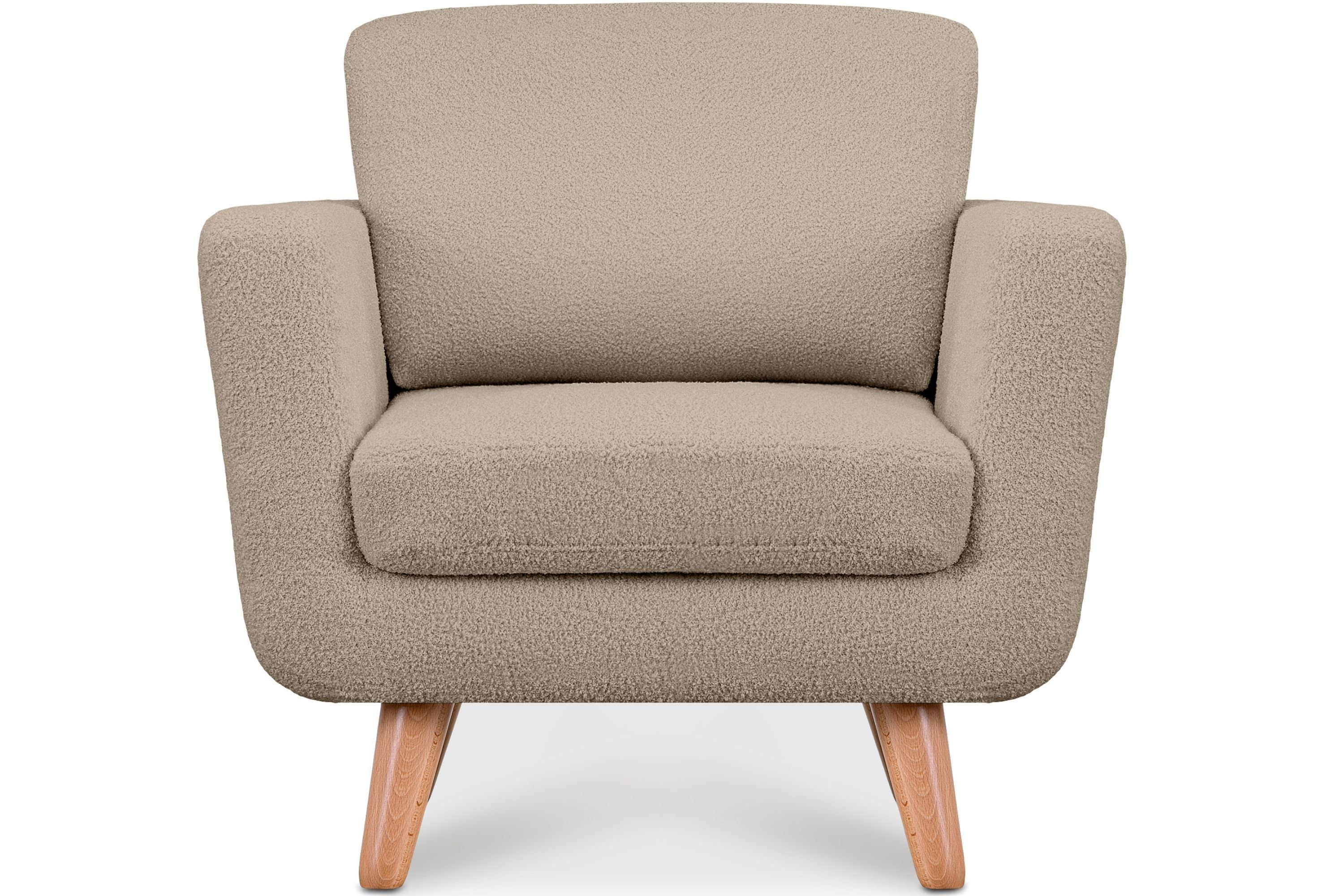 KONSIMO® Sessel TAGIO hergestellt in der EU, (Sessel), Scandi-Stil, Made in Europe, Gestell aus Massivholz, mit Armlehnen