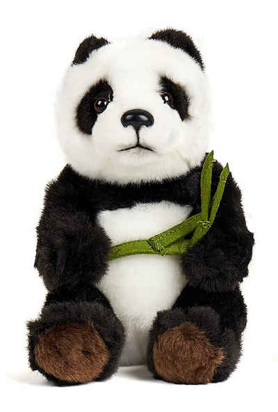 Uni-Toys Kuscheltier Pandabär mit Blatt - versch. Größen - Plüsch-Bär, Panda, Plüschtier, zu 100 % recyceltes Füllmaterial