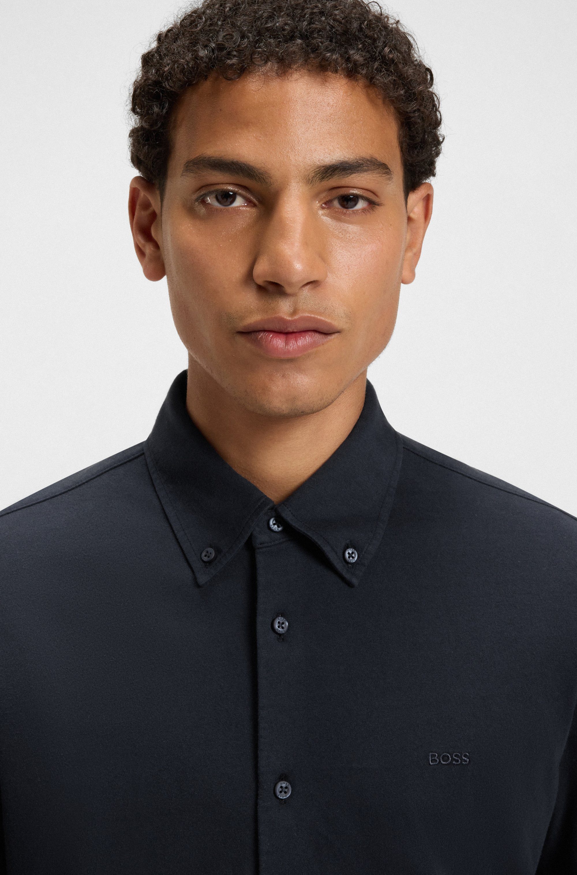 BOSS ORANGE Langarmhemd Myjersey mit Logo-Stickerei günstig online kaufen