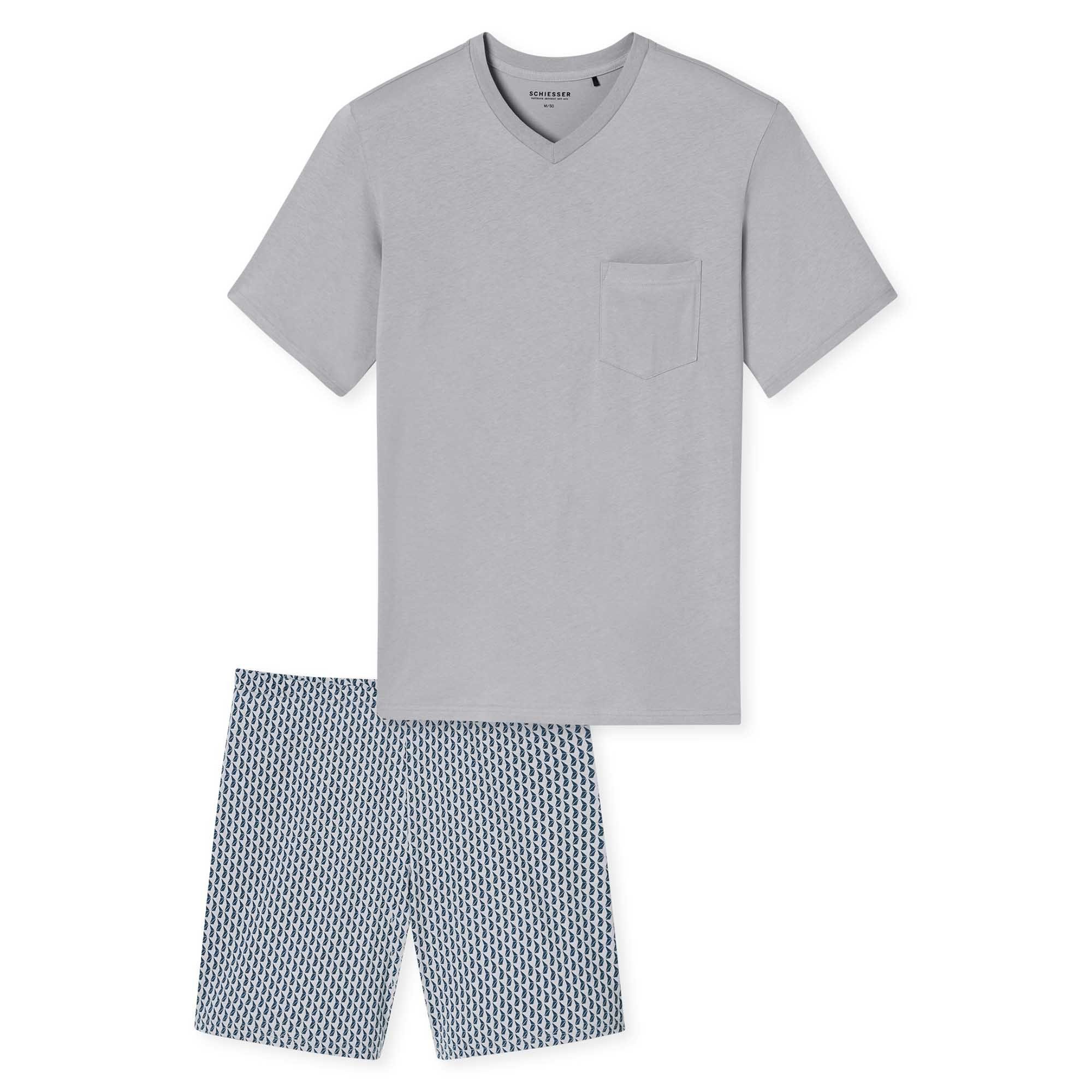 Schiesser Pyjama Herren Pyjama Baumwolle (2 günstig online kaufen