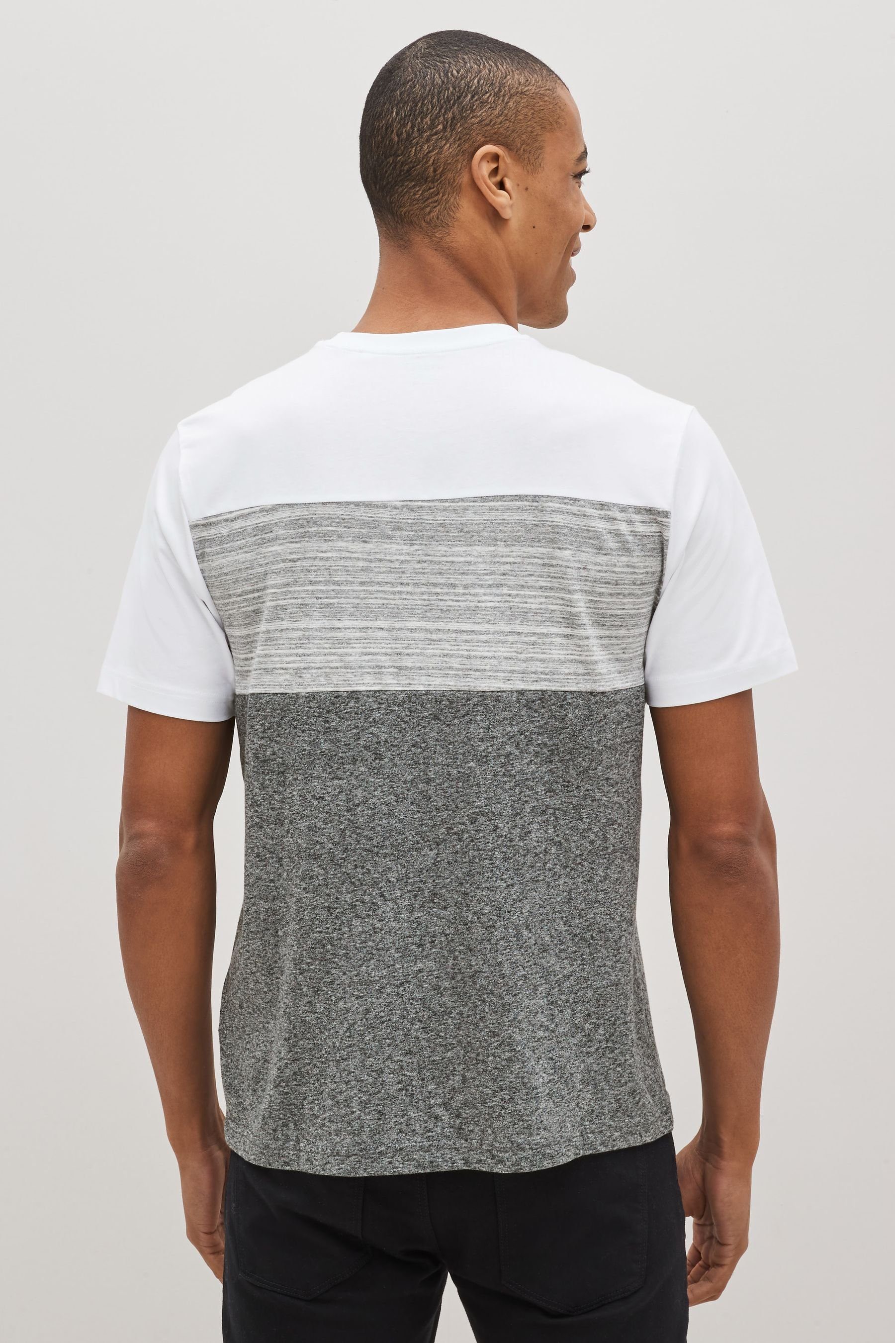 Grey T-Shirt Blockfarben Next T-Shirt in (1-tlg)