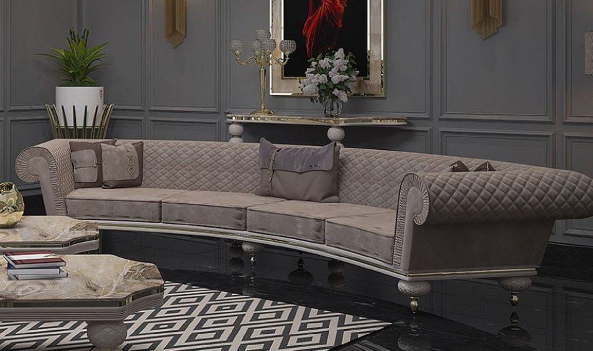 Sofa Wohnzimmer Gold Casa Luxus Art Deco Deco - Wohnzimmer Grau Luxus & Hotel Gebogenes Sofa - - Art Möbel Padrino / Sofa Hotel - Luxus Sofa Qualität