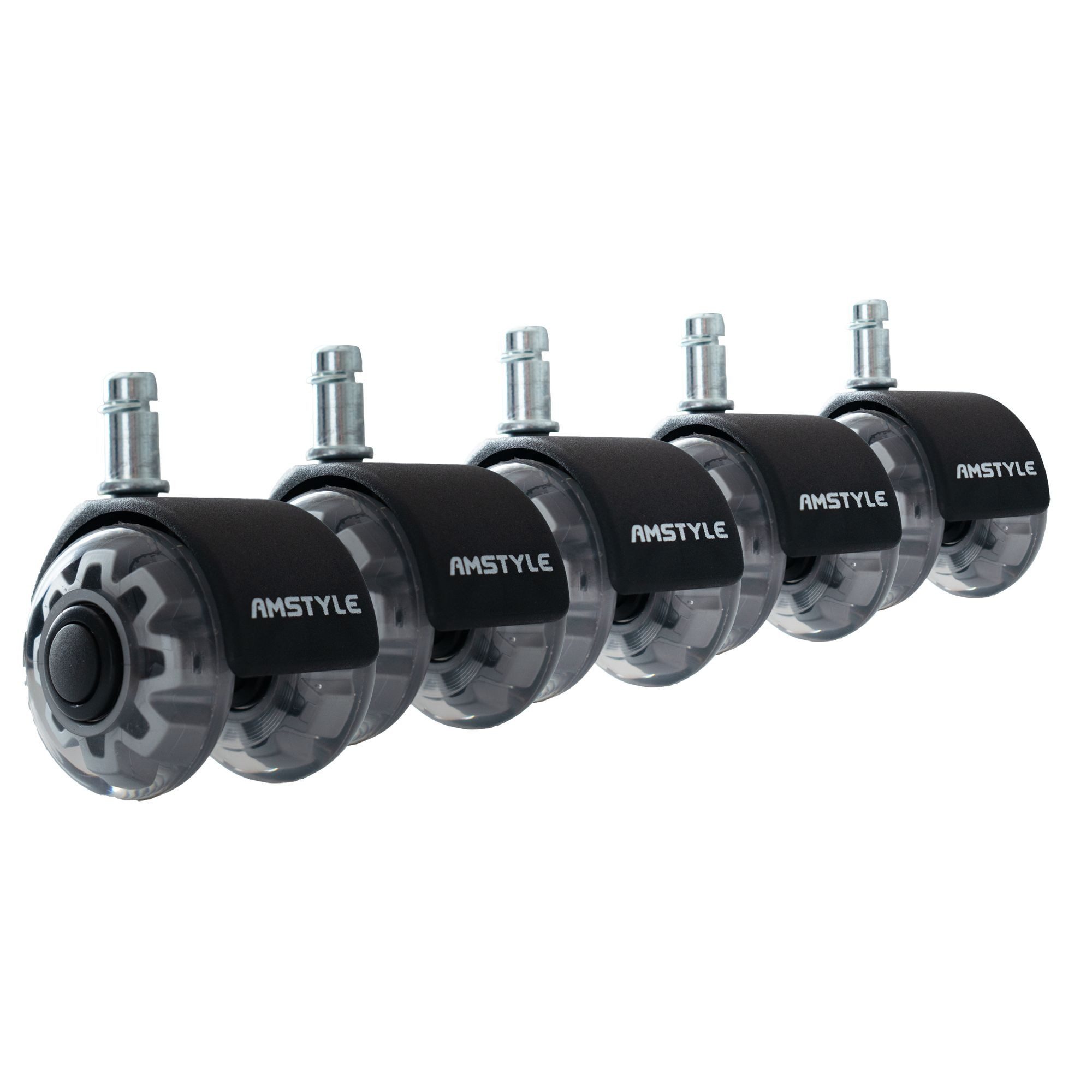 freiraum Stuhlrolle SPM1.977, (5stk) Universalrollen in silber / schwarz - 6x7x5 (BxHxT)