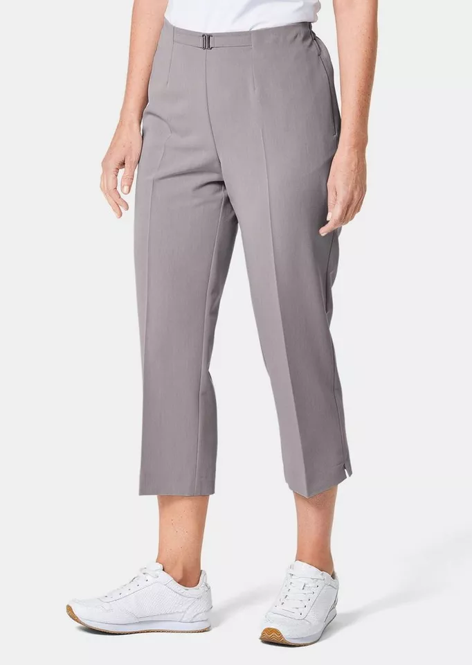 GOLDNER 7/8-Caprijeans Kurzgröße: Schlupfhose Martha, bi-elastisch, 3/4 Uni-Optik, elastischer Bund, moderner Schnitt