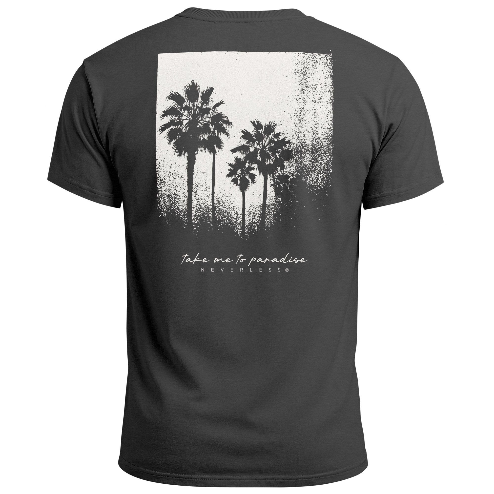 Neverless Print-Shirt Herren T-Shirt Backprint Sommer-Shirt mit Palmen Rück günstig online kaufen