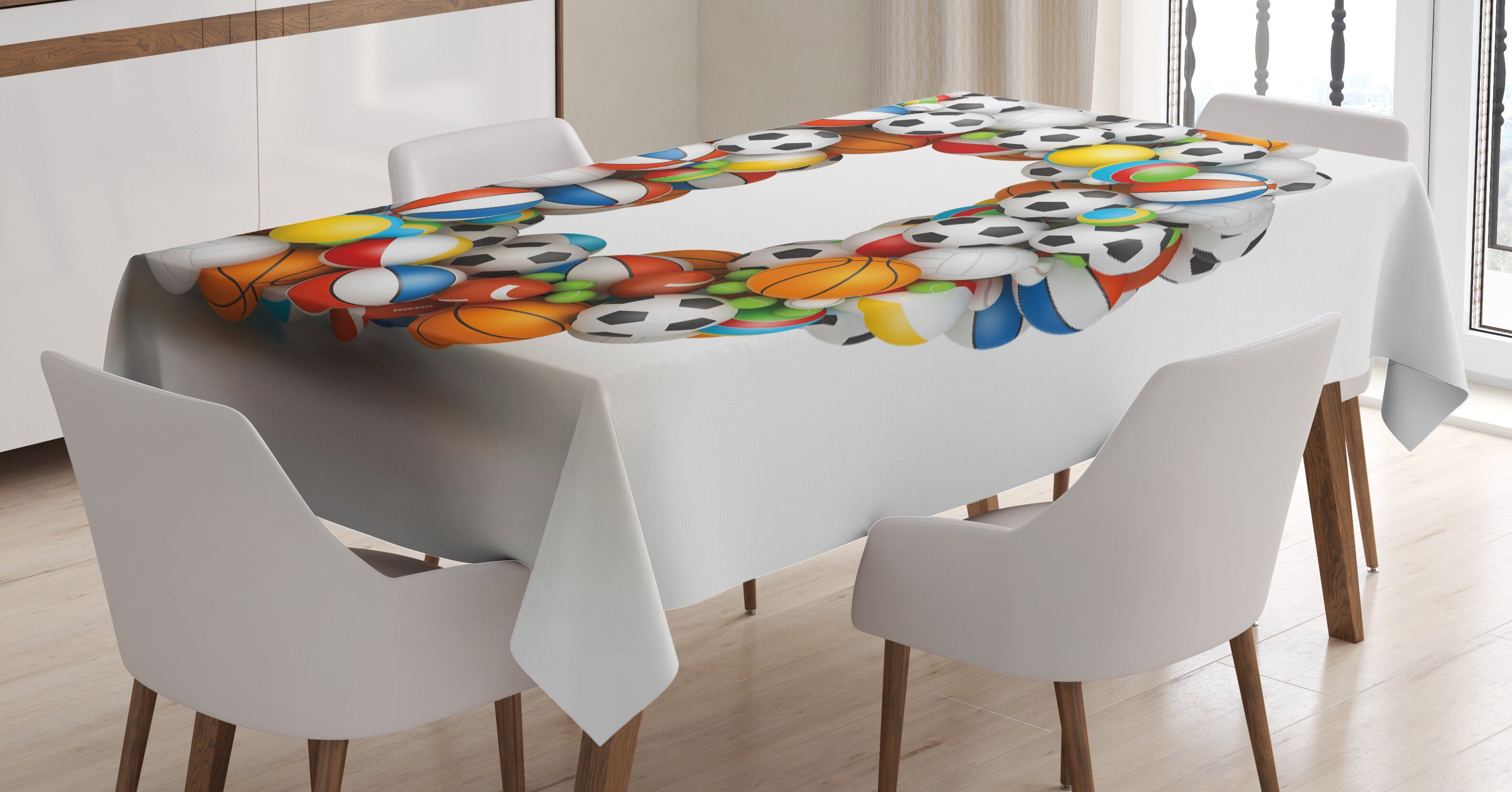Für Waschbar Stil Abakuhaus Farben, Außen geeignet Klare Farbfest inspirierten Buchstabe D Tischdecke Sport den Bereich