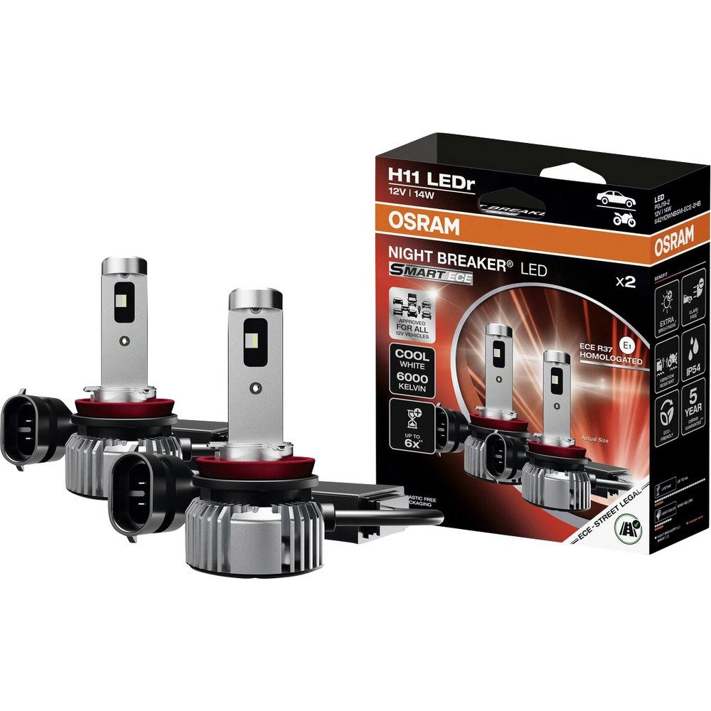 Osram KFZ-Ersatzleuchte Osram Automotive 64211DWNBSM-ECE-2HB LED Leuchtmittel H11 12 V