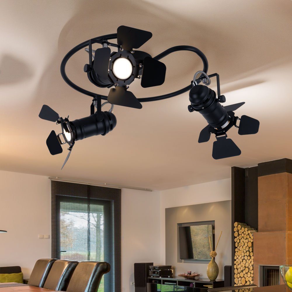 GLOBO LIGHTING Deckenspot, Leuchtmittel nicht inklusive, Kaltweiß, Deckenleuchte schwenkbar Deckenlampe 3-Flammig Deckenstrahler schwarz