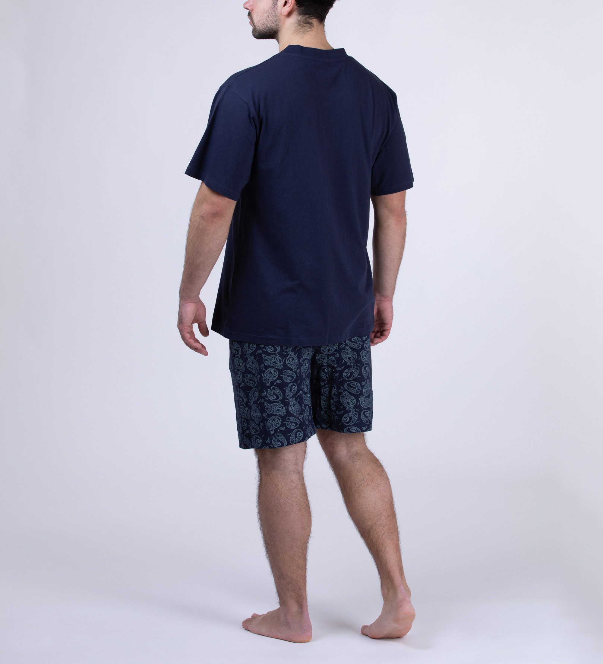Moonline Shorty Herren Shorty Schlafanzug kurz aus Baumwolle