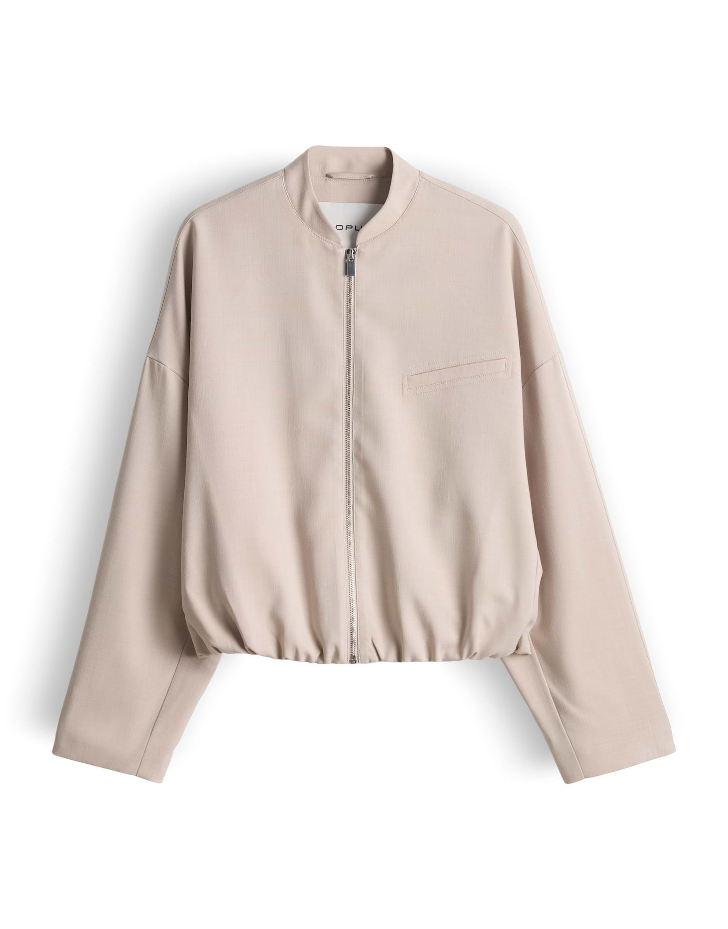 OPUS Jackenblazer Jamassi mit gerafftem Ballon-Saum schräge Paspeltaschen, pflegeleicht, glatter Griff, Casual