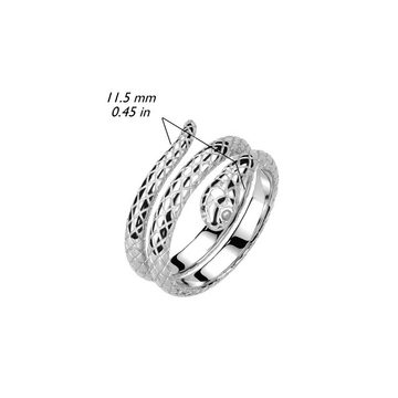 BUNGSA Fingerring Ring Schlange silber aus Edelstahl Unisex (Ring, 1-tlg), Damen Herren