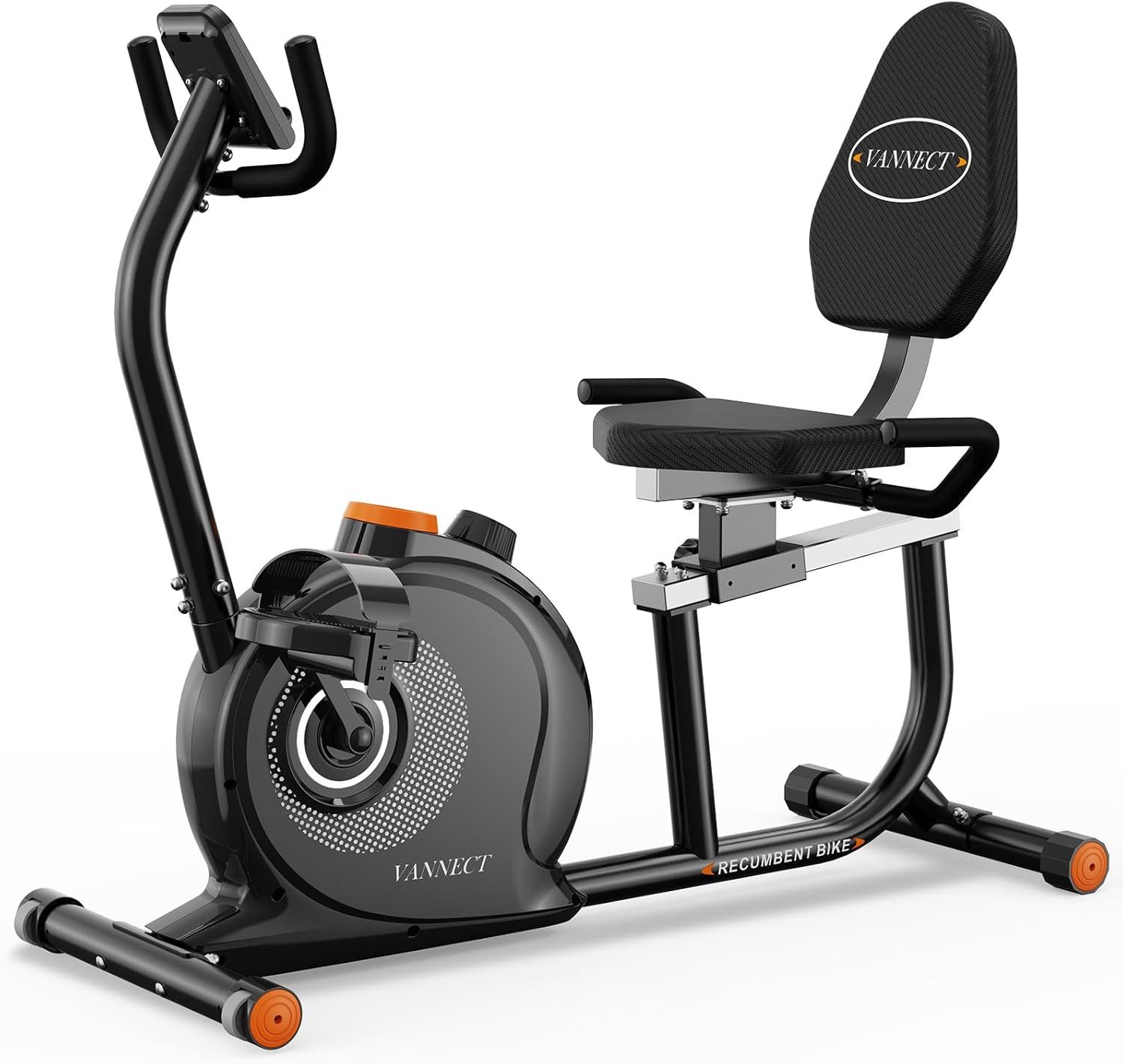 VANNECT Liege-Heimtrainer für Zuhause mit 16 verstellbaren Widerstandsstufen, effizientes Training, mit LCD-Monitor und breitem verstellbarem Sitz