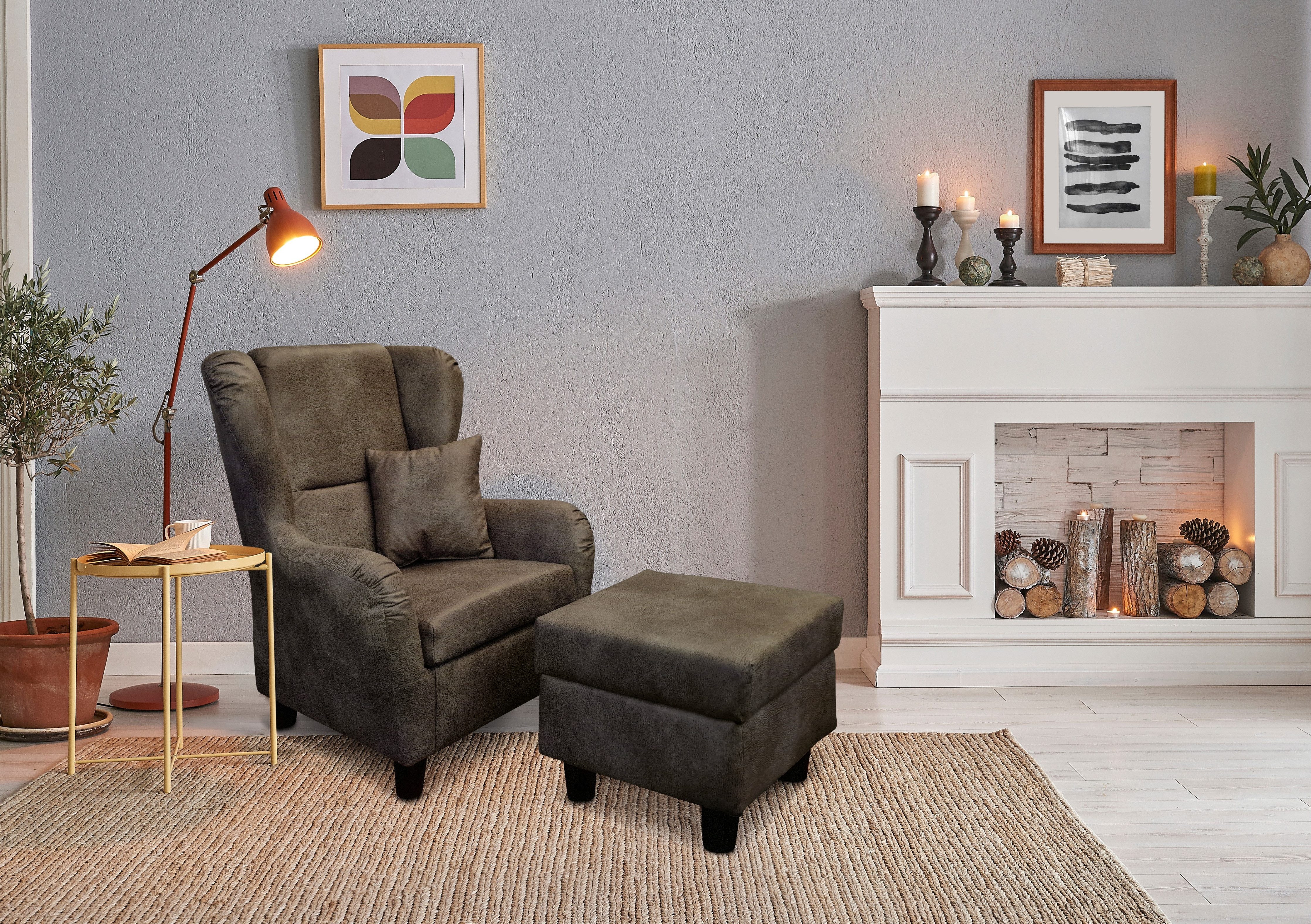luma-home Ohrensessel 18005 (mit Hocker und günstig online kaufen