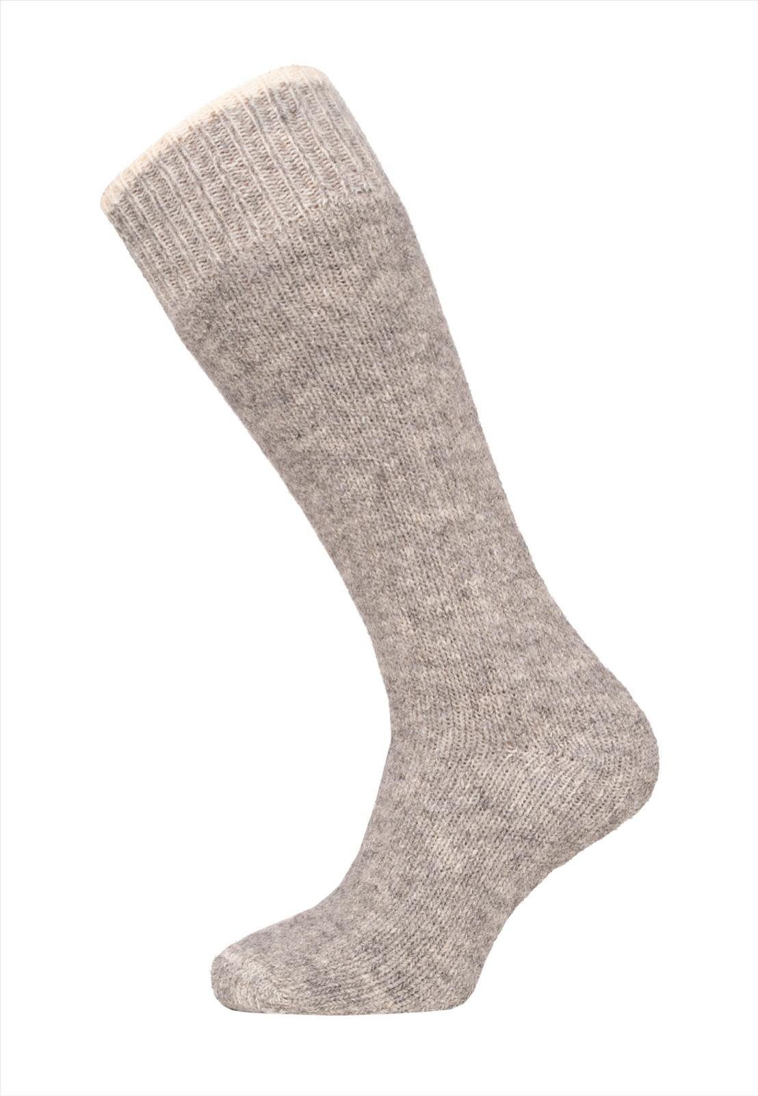 HomeOfSocks Kniestrümpfe Alpaka hellgrau - 1 Paar