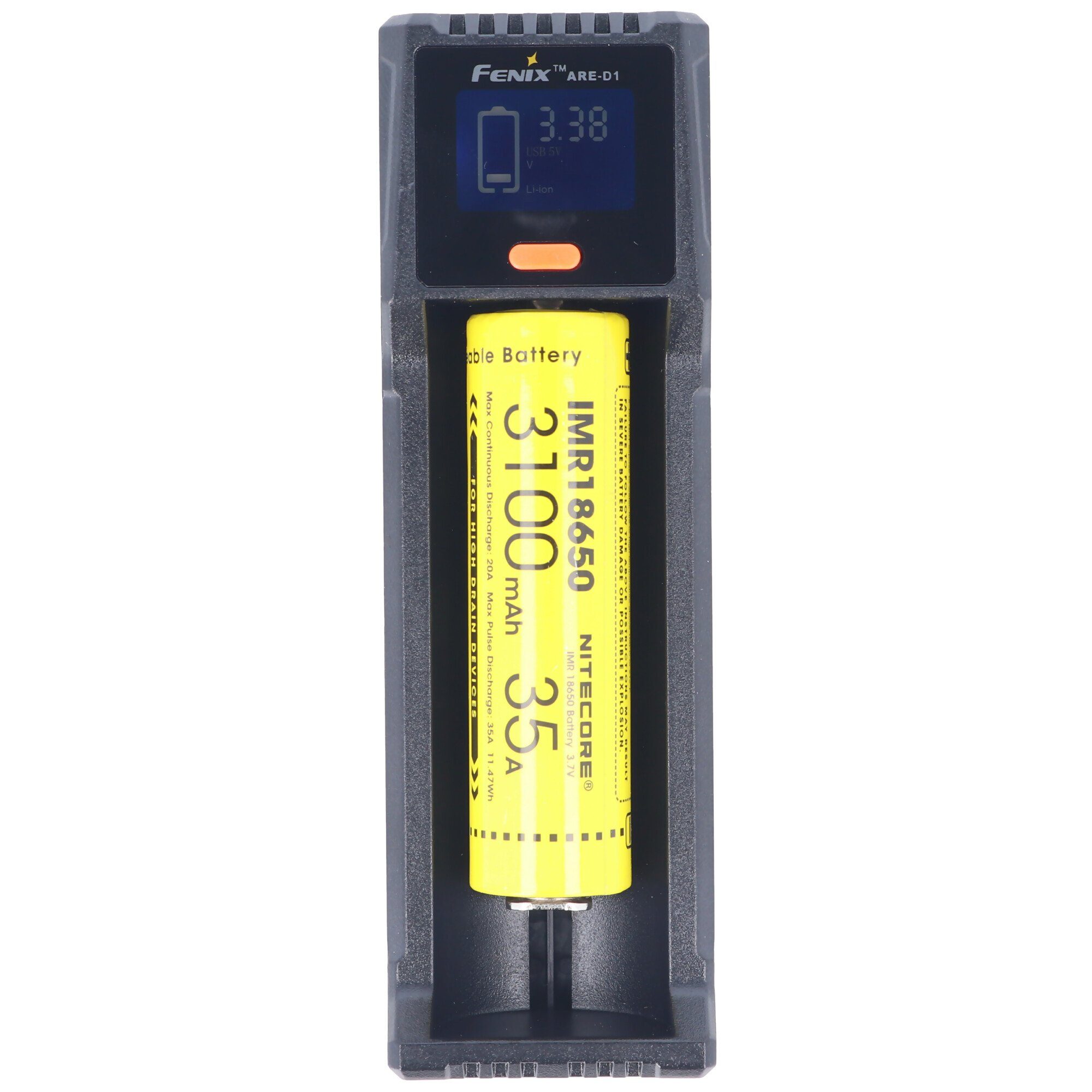 Fenix Fenix ARE-D1 Einschacht-Ladegerät passend für 21700, 18650, 26650, 16 Akku-Ladestation