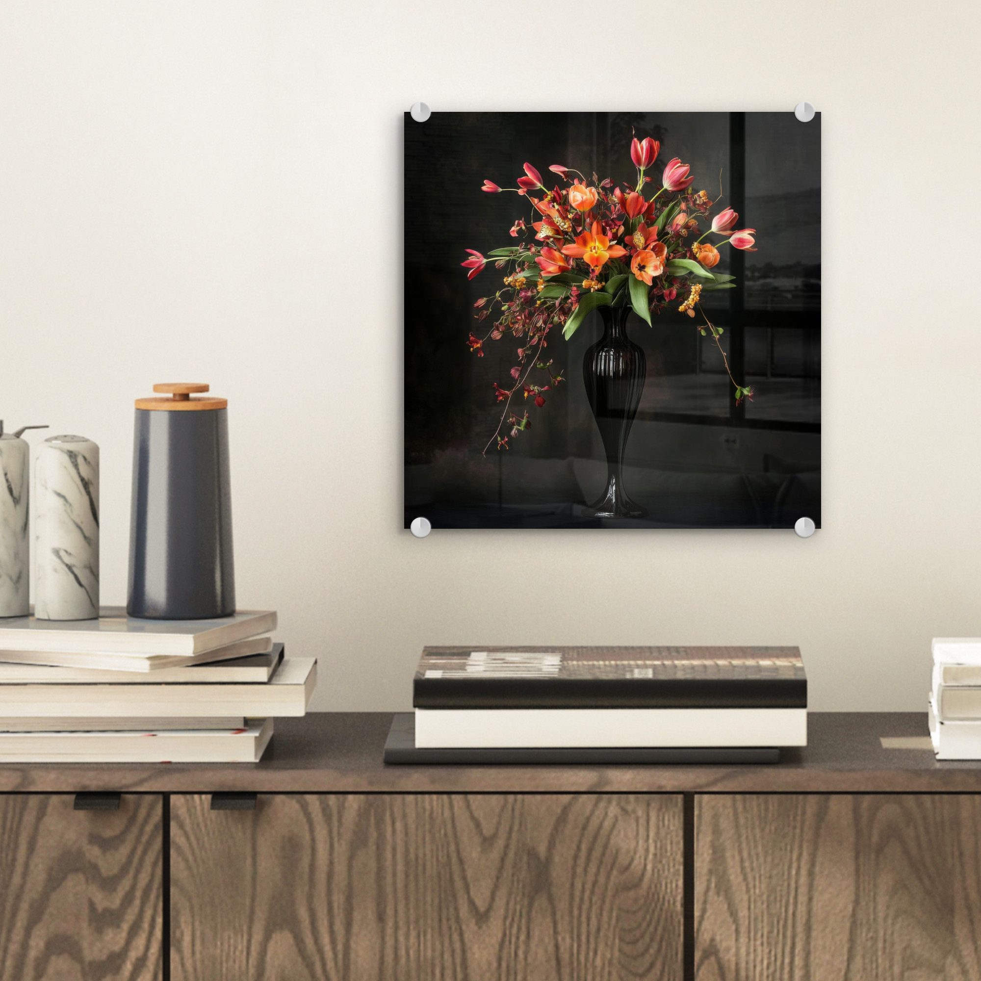 MuchoWow Acrylglasbild Ornamental - Blumenstrauß - günstig online kaufen