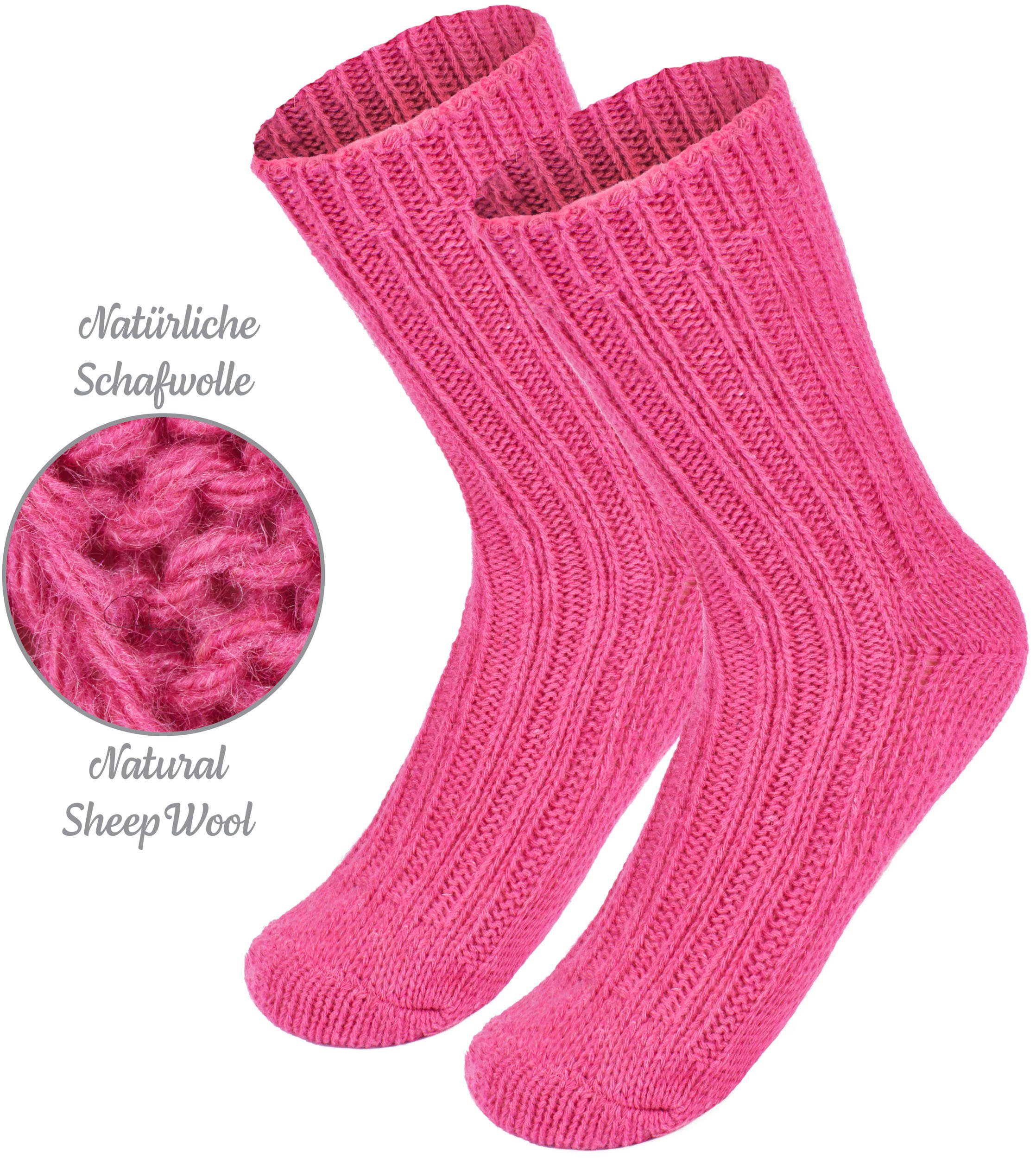 BRUBAKER Socken Kinder Wollsocken - Warme Wintersocken für Jungen und Mädchen (4-Paar, 4er-Pack) Flauschiges Socken Set mit Schafwolle - Winter Kindersocken – Bild 4 von 5