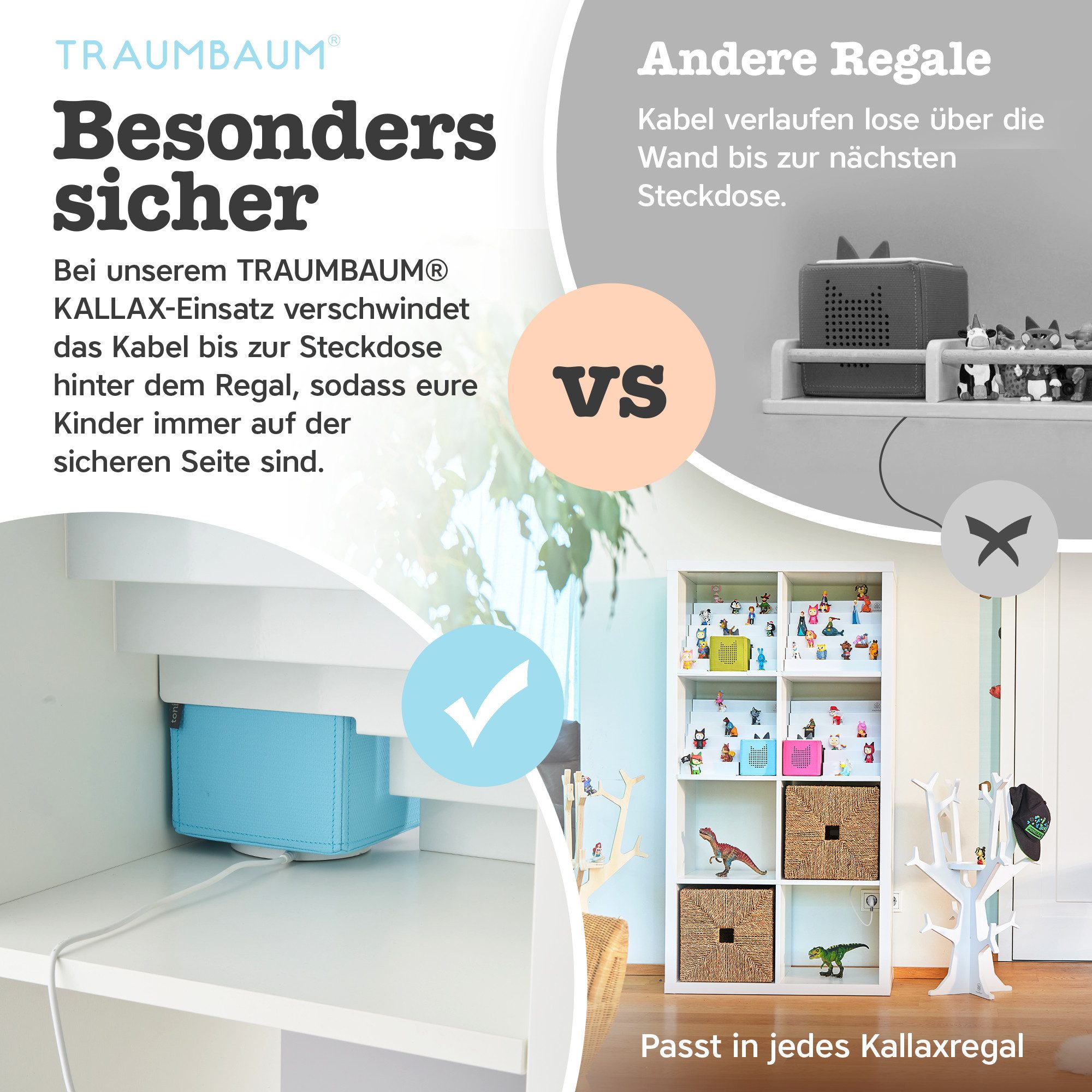TRAUMBAUM® Kinderregal Tonie Regal als Einsatz für IKEA KALLAX, vollständig günstig online kaufen