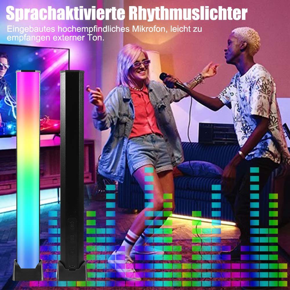 Rhythmus,Für Deko, Atmosphäre Lichtleiste Rosnek Streifen Zimmer LED RGB, Sync LED Stripe Gaming Desktop Musik