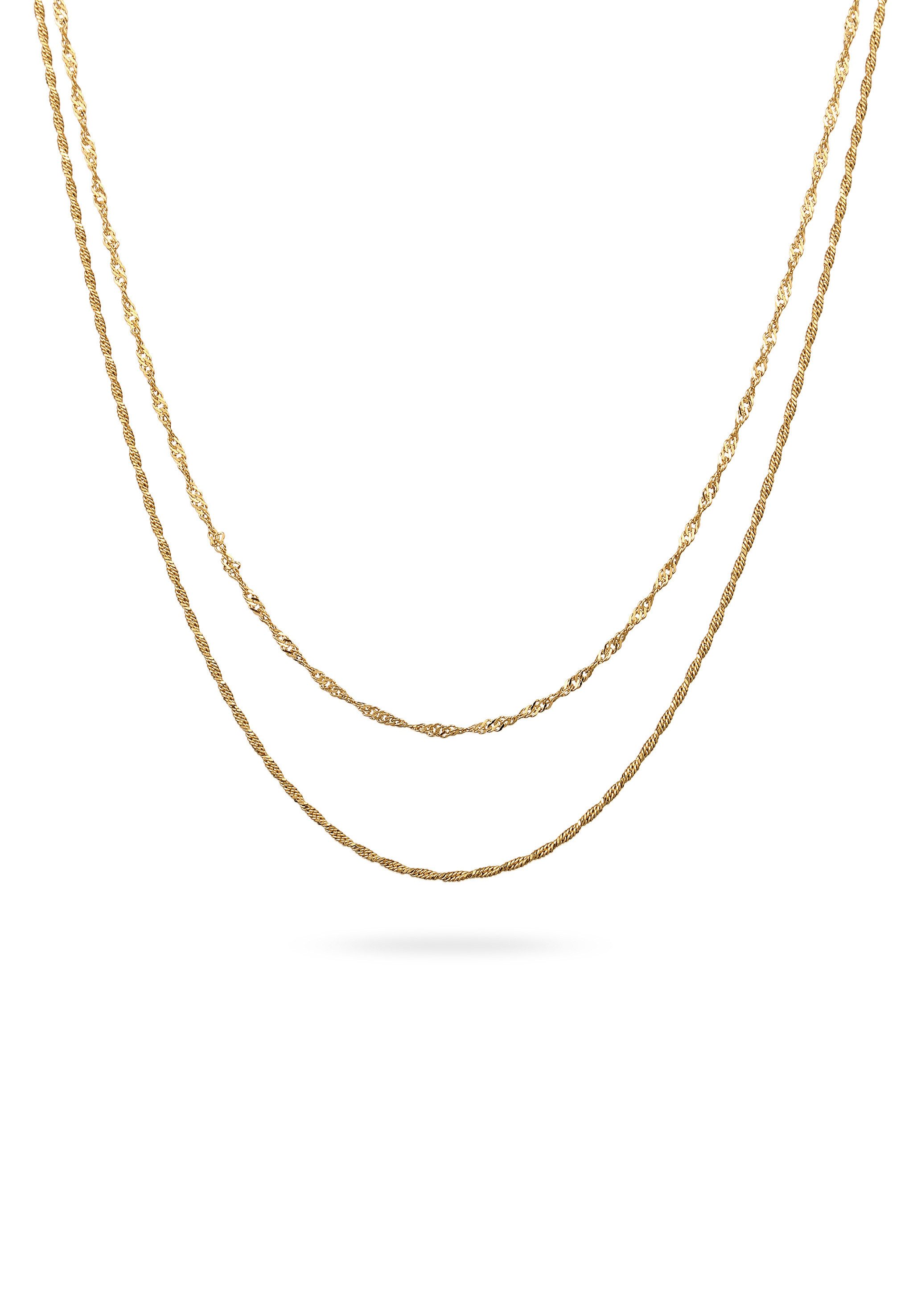 Elli Ketten-Set Kordelkette 2er Set 925 Sterling Silber
