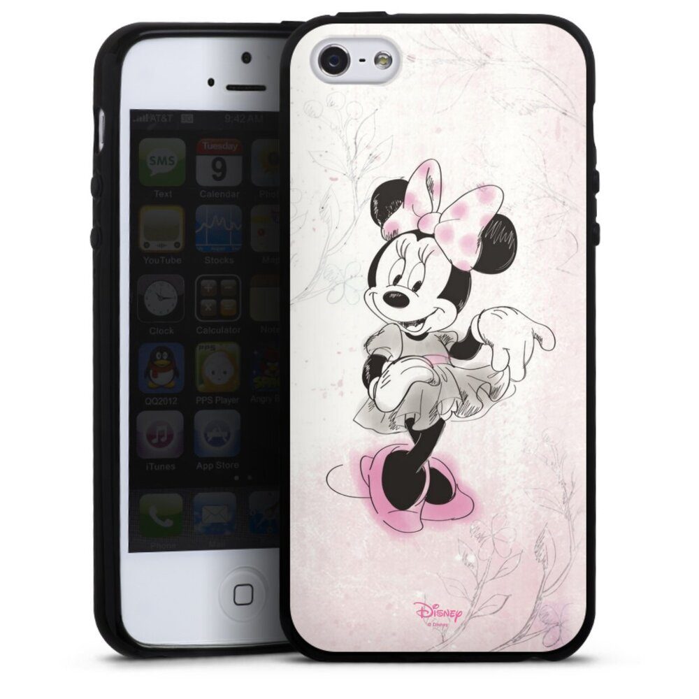 DeinDesign Handyhülle Minnie Mouse Disney Vintage Minnie Watercolor, Apple iPhone 5 Silikon Hülle Bumper Case Handy Schutzhülle