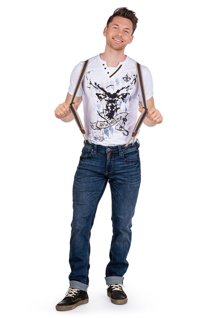 Hangowear Trachtenjeans Trachtenjeans Herren - DEXTER HIRSCH LANG - dunkelb günstig online kaufen