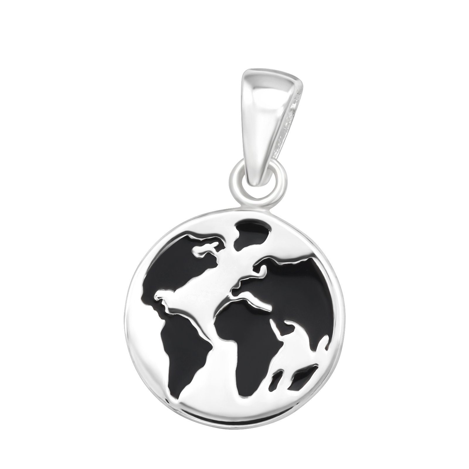 Anhänger Set Anhänger Weltkugel aus 925 Silber Unisex