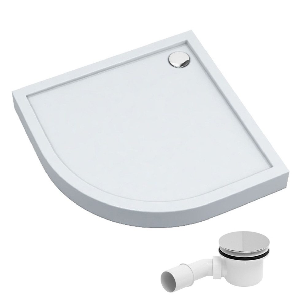 Aquabad® Duschwanne ULTIMA, Viertelkreis, Acryl, 1-St., Duschwanne + Ablaufgarnitur, 80x80 cm