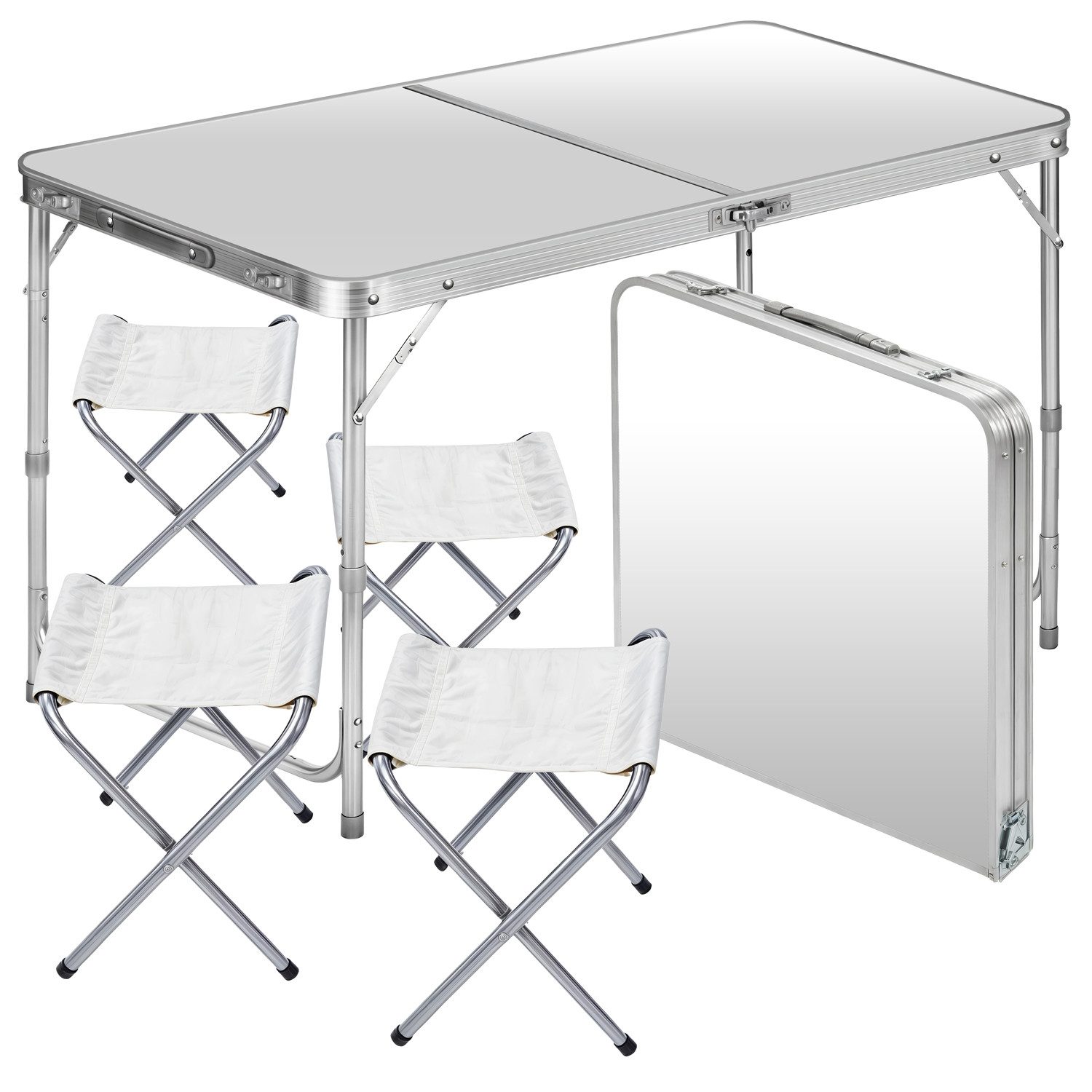 Goods+Gadgets Klapptisch Klapptisch-Set mit 4 Stühlen –Klappbarer Campingti günstig online kaufen