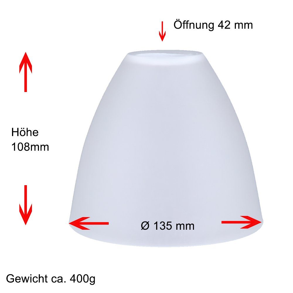 Home4Living Lampenschirm Ersatzglas Lampenglas Ø 135mm Leuchtenglas satinie günstig online kaufen