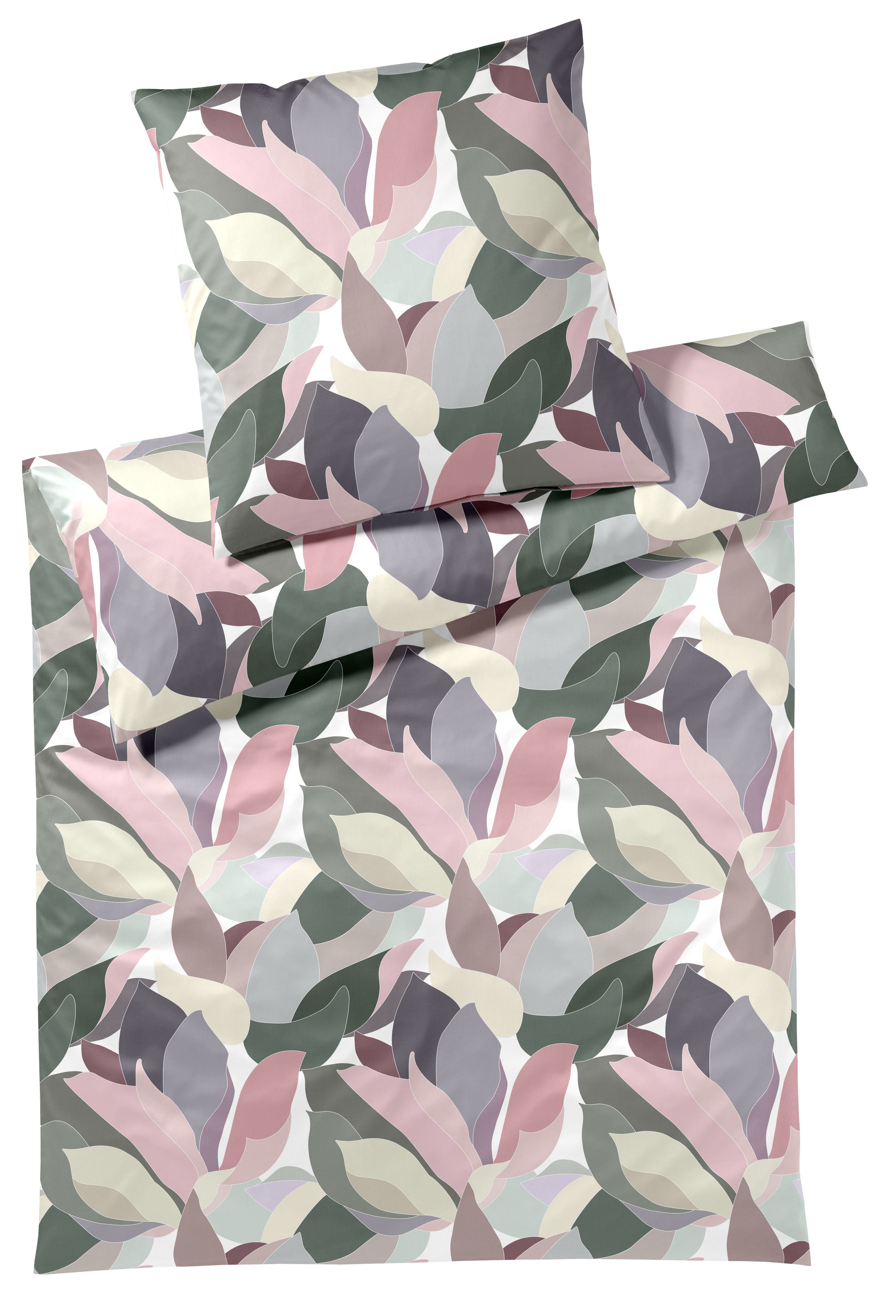 Elegante Bettwäsche Night Garden, Mako-Satin, 2 teilig, angenehmes Hautgefühl