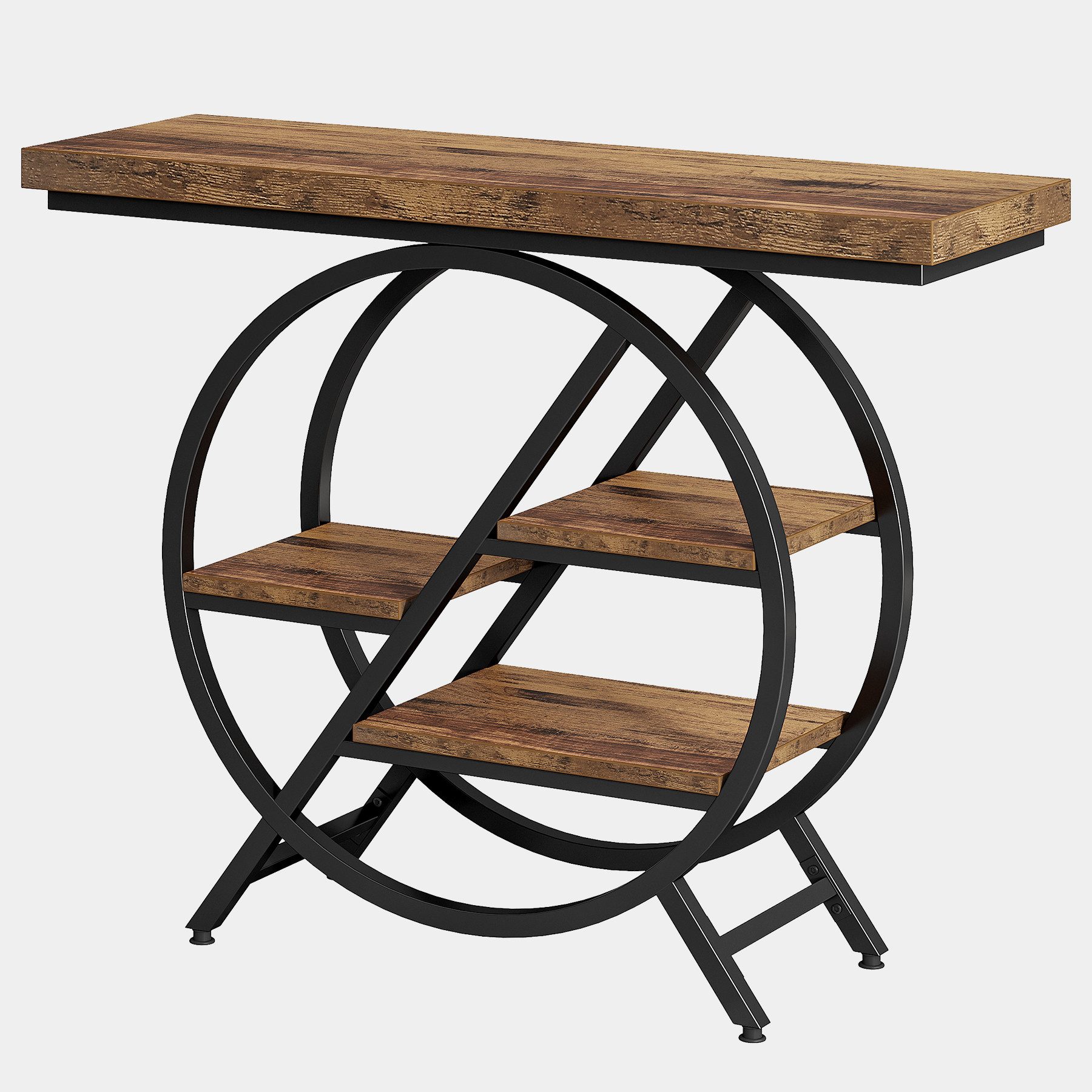 Tribesigns Konsolentisch 100 cm Eingangstisch mit 4-stöckiger regal, Flur Sofatisch